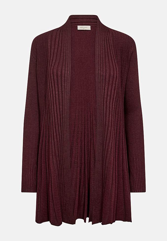 Lang, ribbet cardigan Claudisse