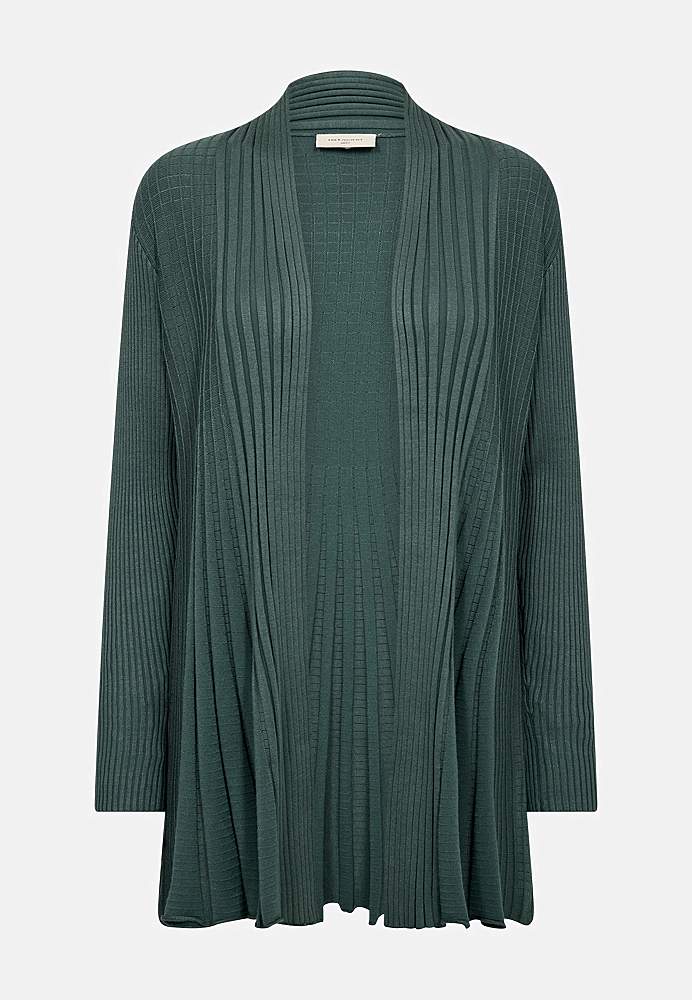 Lang, ribbet cardigan