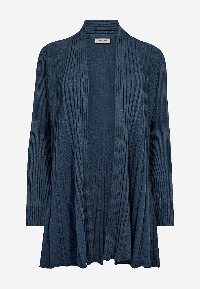 Lang, ribbet cardigan Claudisse