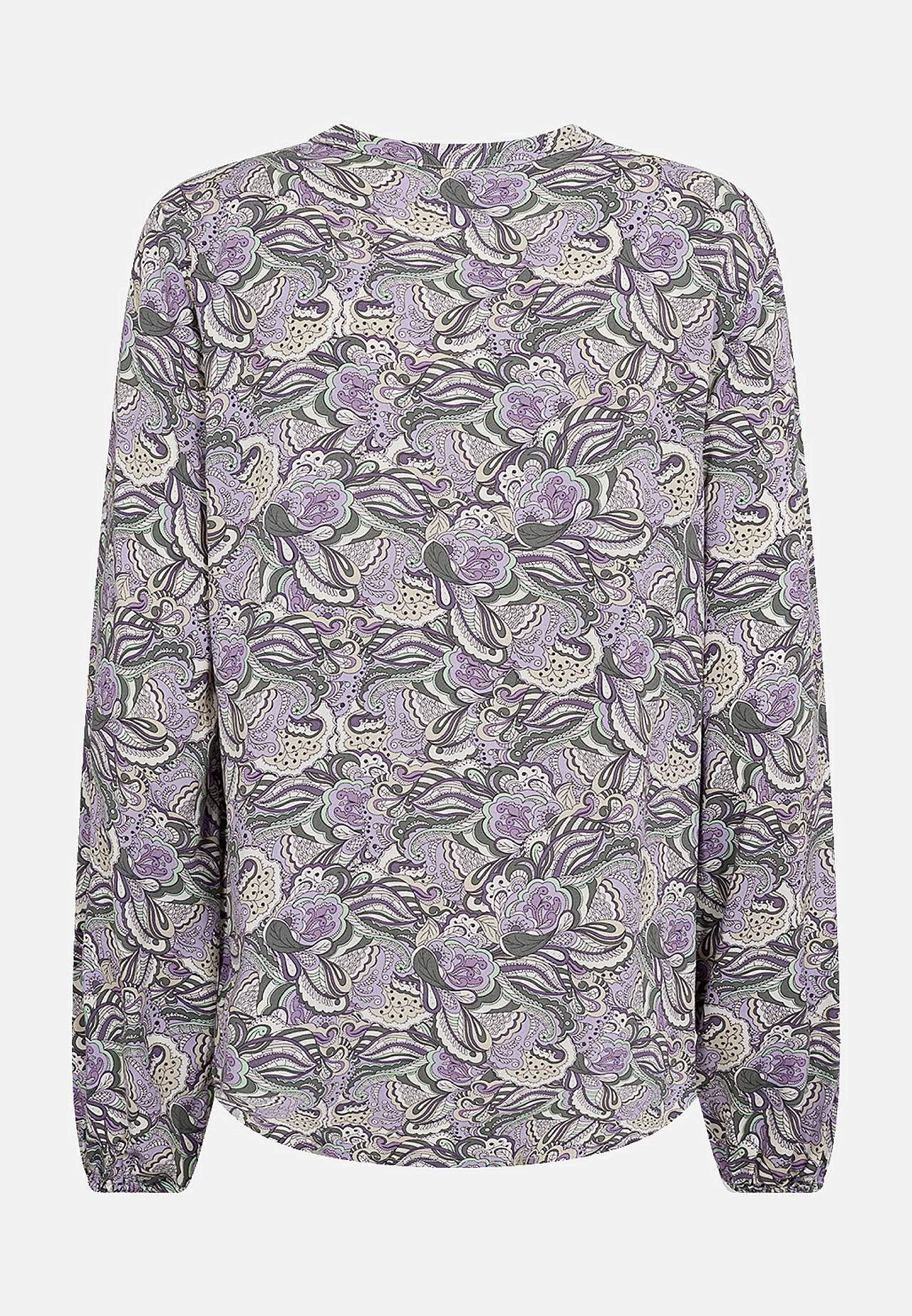 Viskosebluse med v-udskæring og knapper Adine