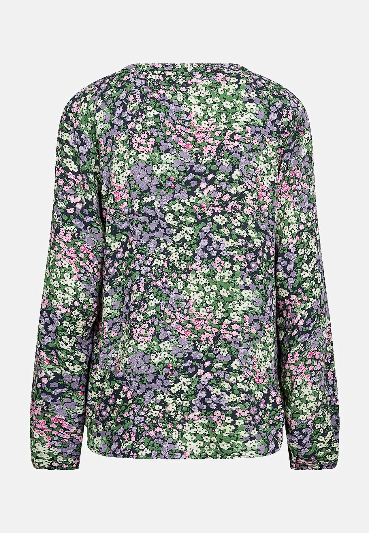 Viskosebluse med v-udskæring og knapper Abelone