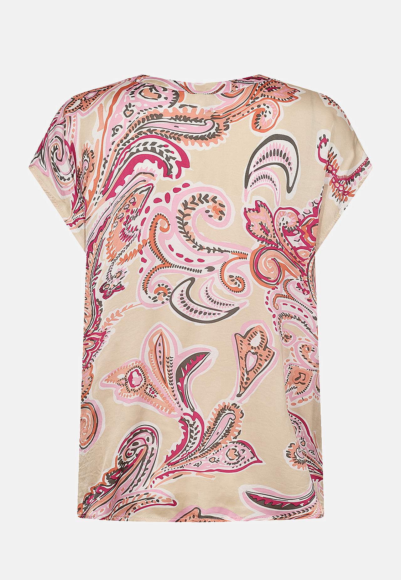 Satinbluse med kort ærme