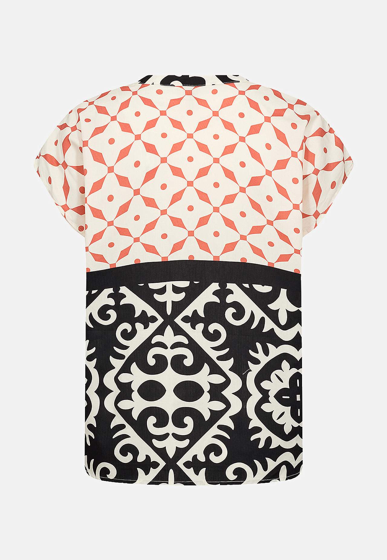 Bloktrykt bomuldsbluse