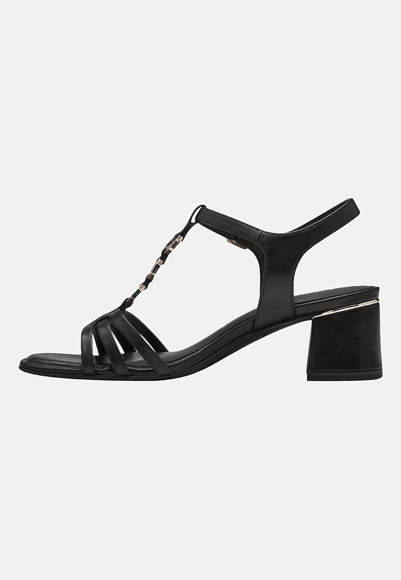 Lædersandalet med metaldetaljer