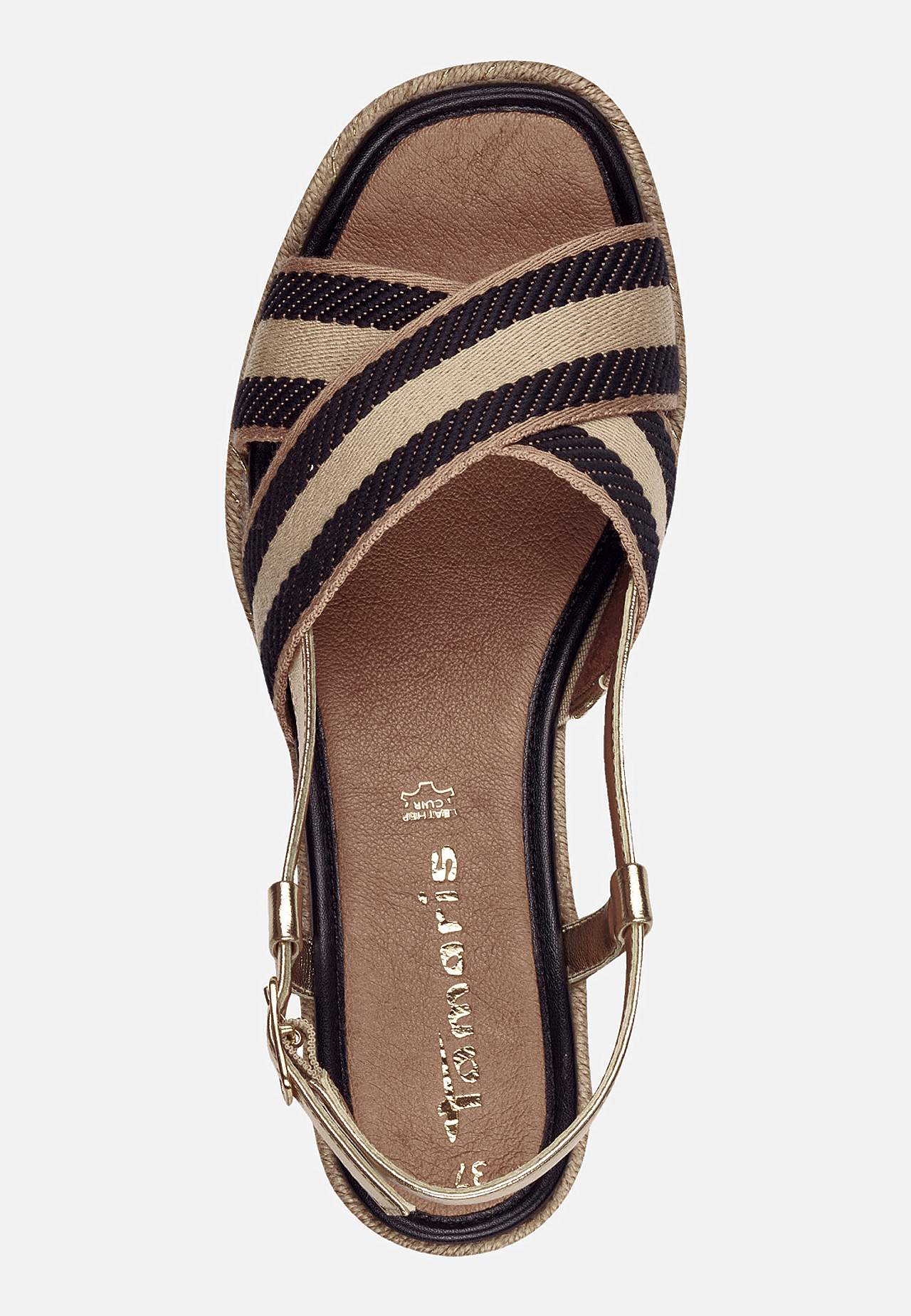 Sandal med hæl med wedgehæl