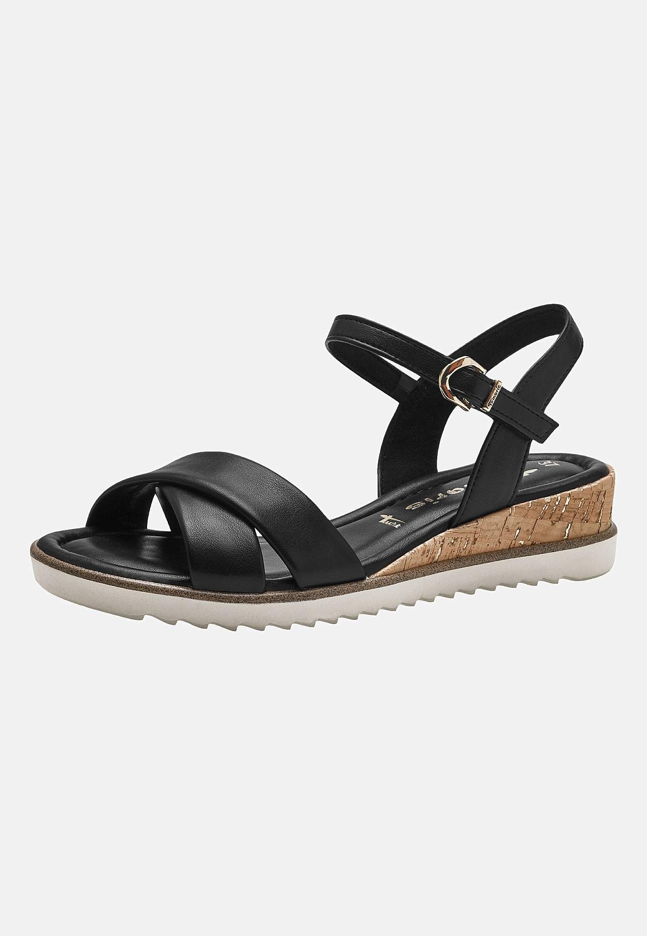 Sandal med lav wedgehæl