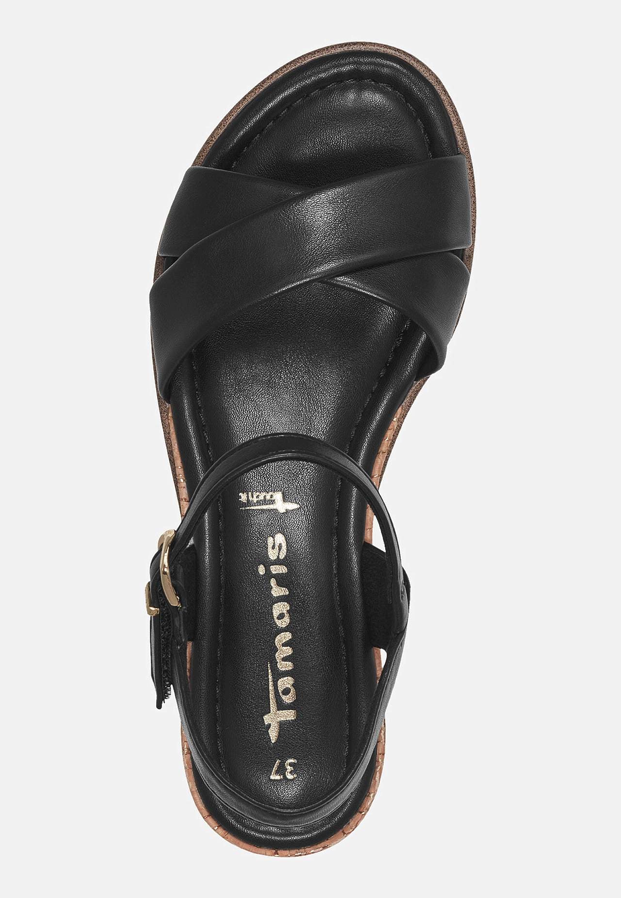 Sandal med lav wedgehæl