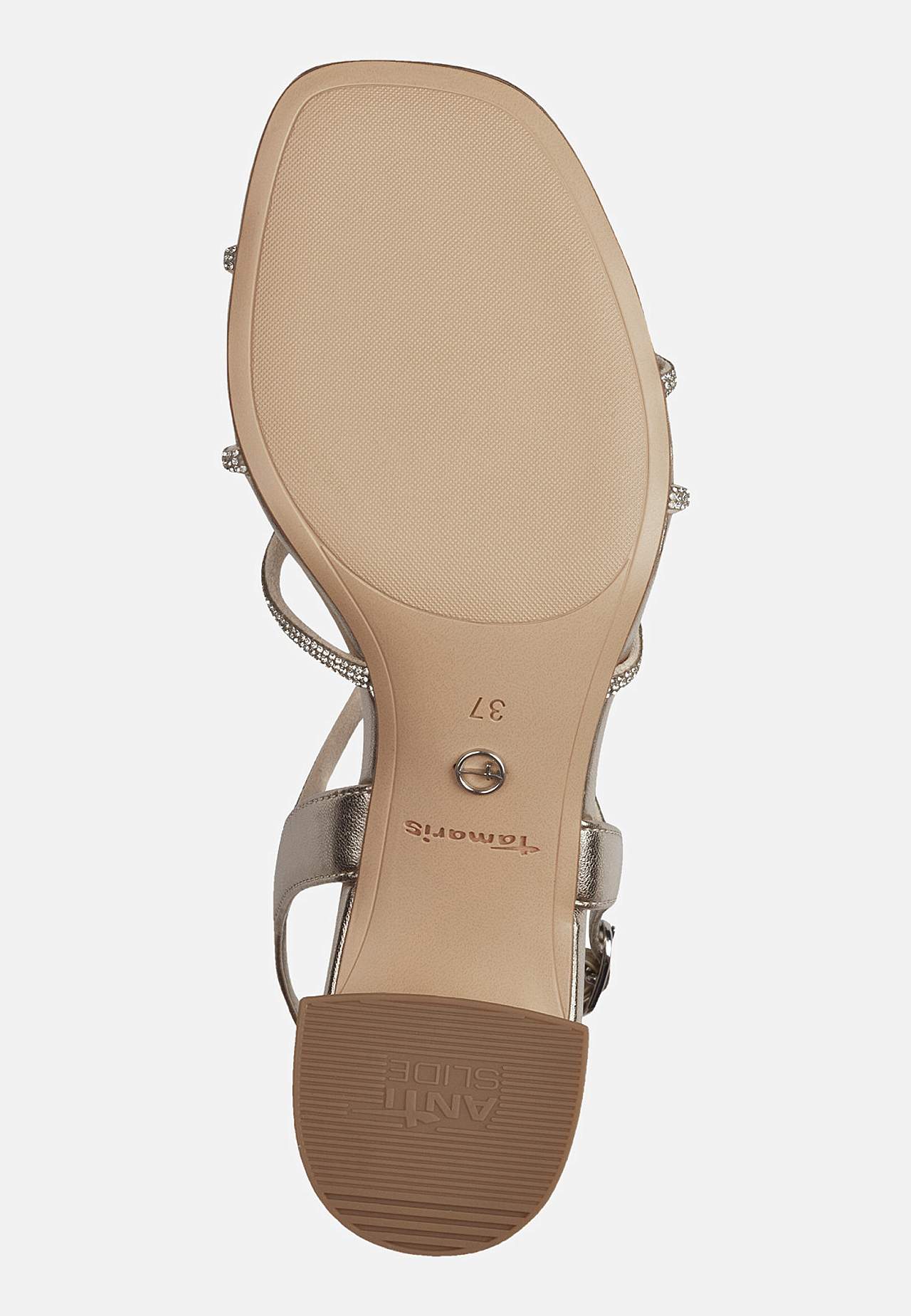 Komfortabel sandal med hæl med smalle remme