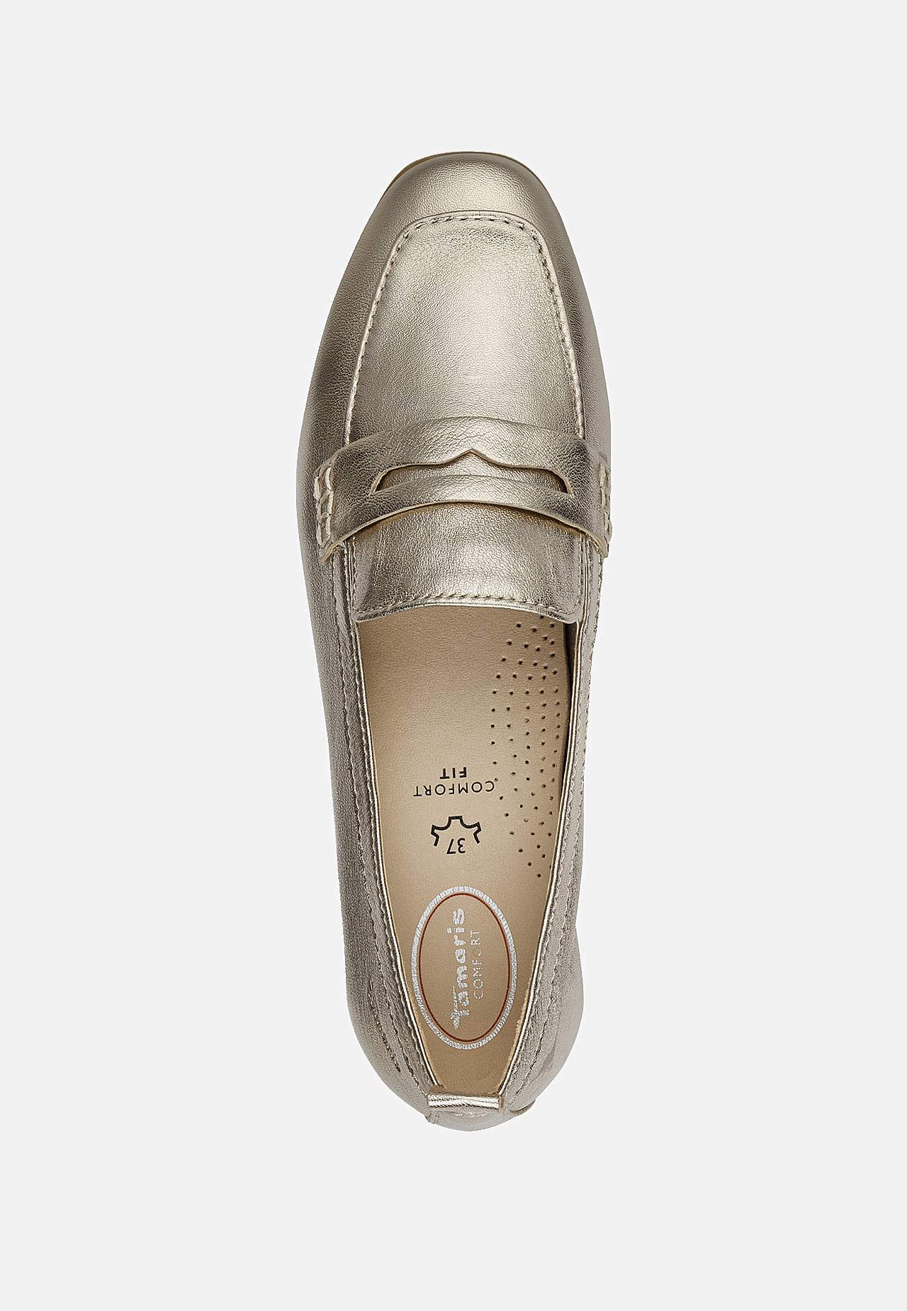 Gylden skindloafer