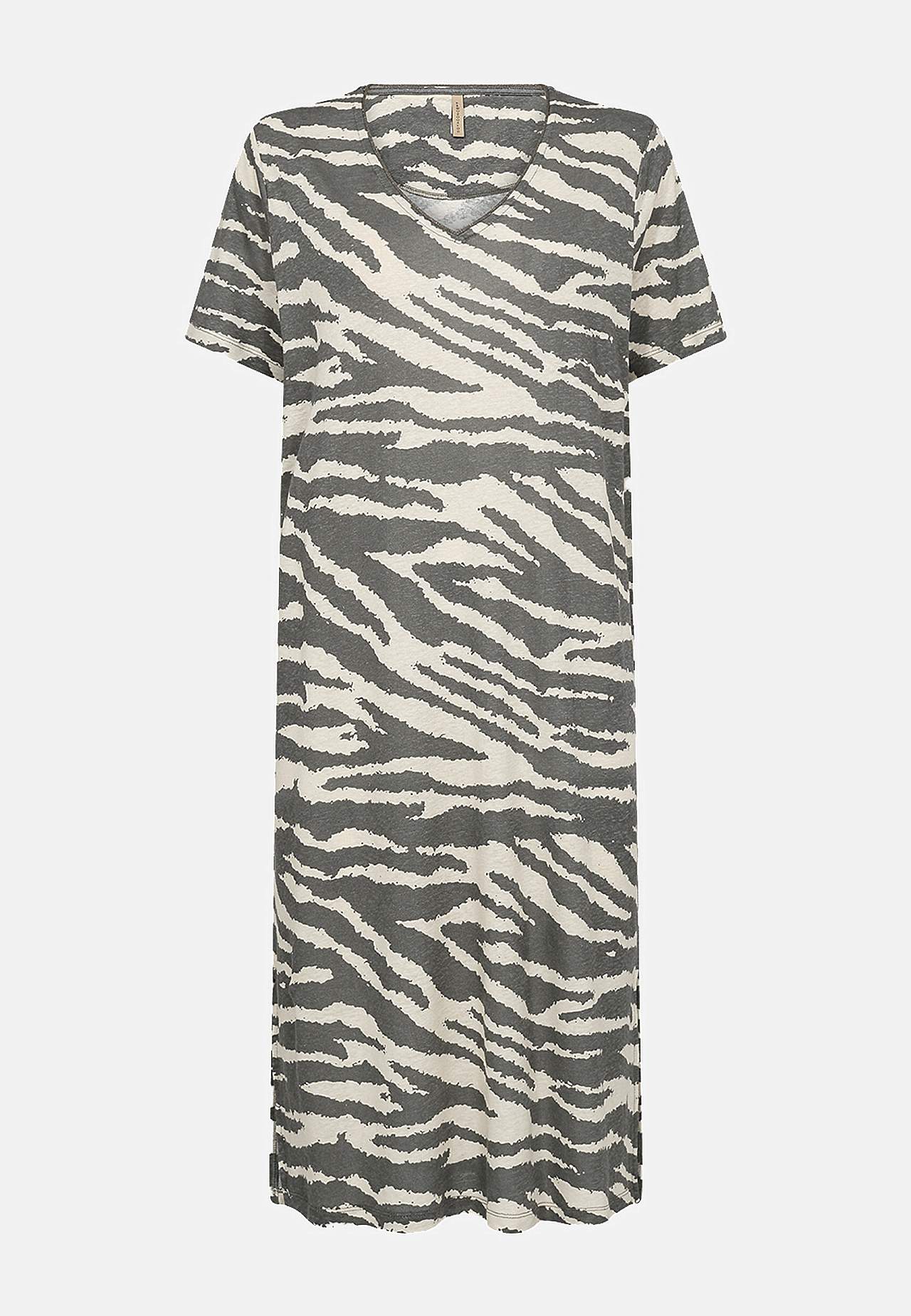 Mønstret kjole i hør og Tencel® Lenise