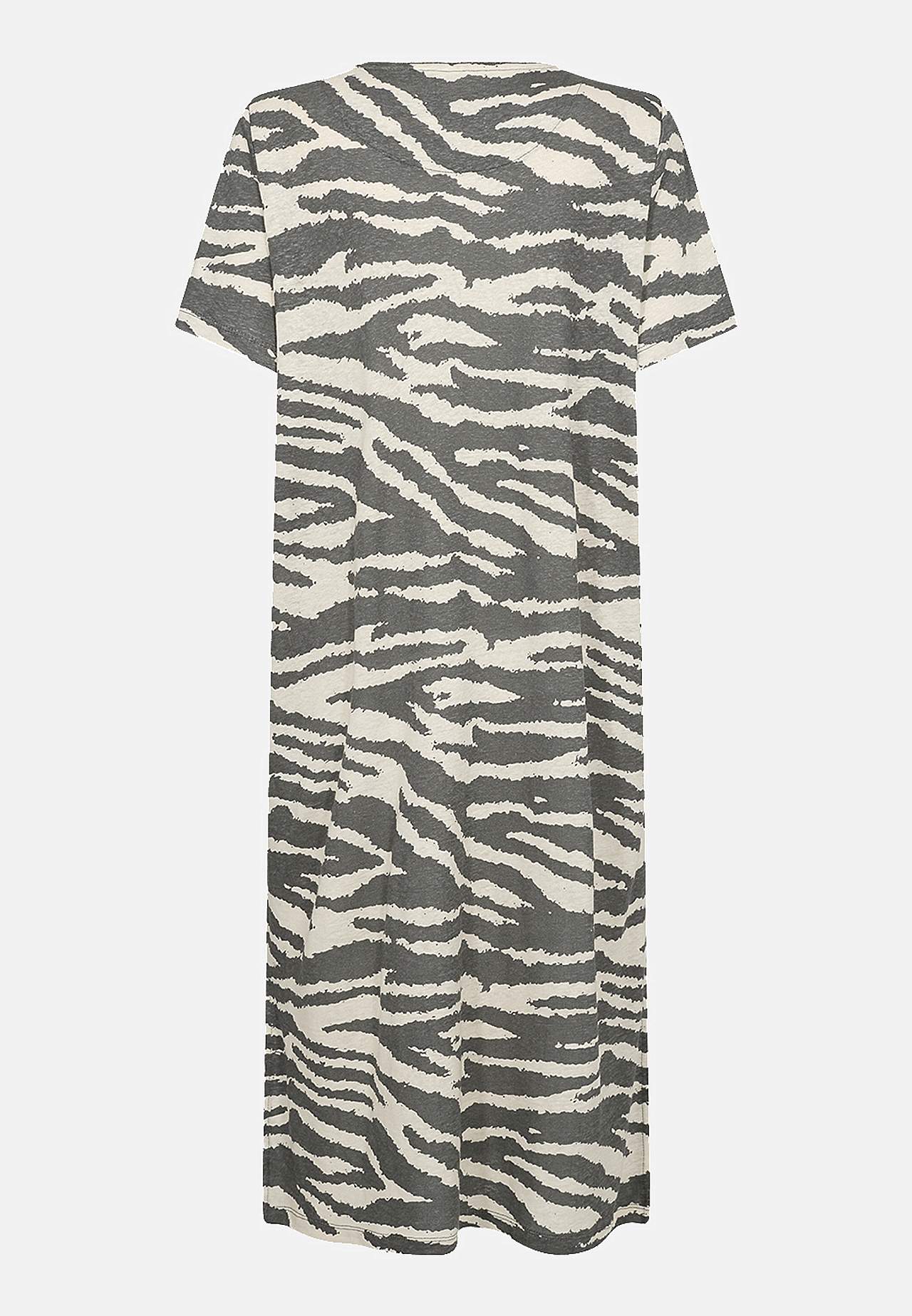 Mønstret kjole i hør og Tencel® Lenise