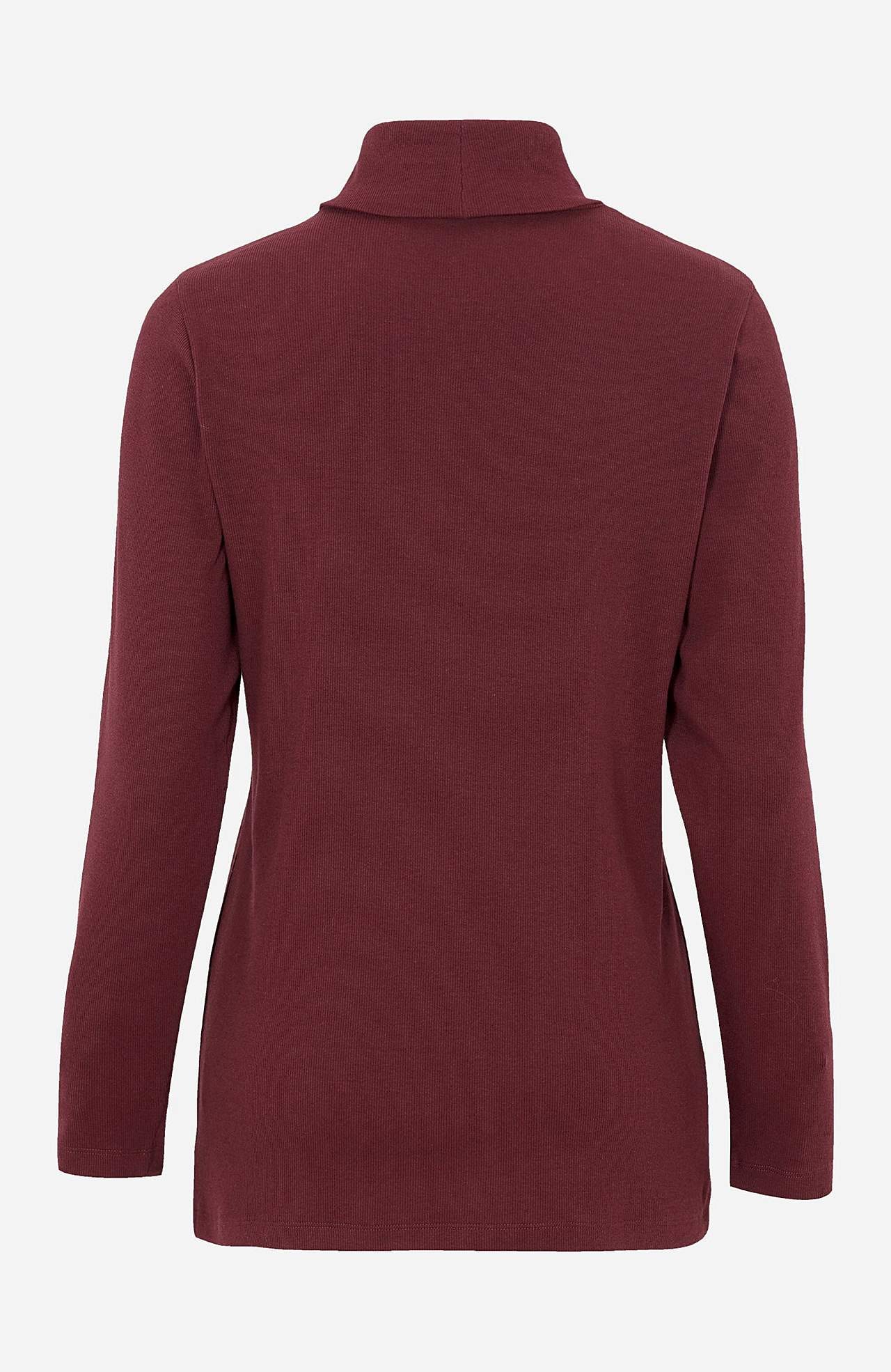 Ribbet turtleneck trøje i økologisk bomuld
