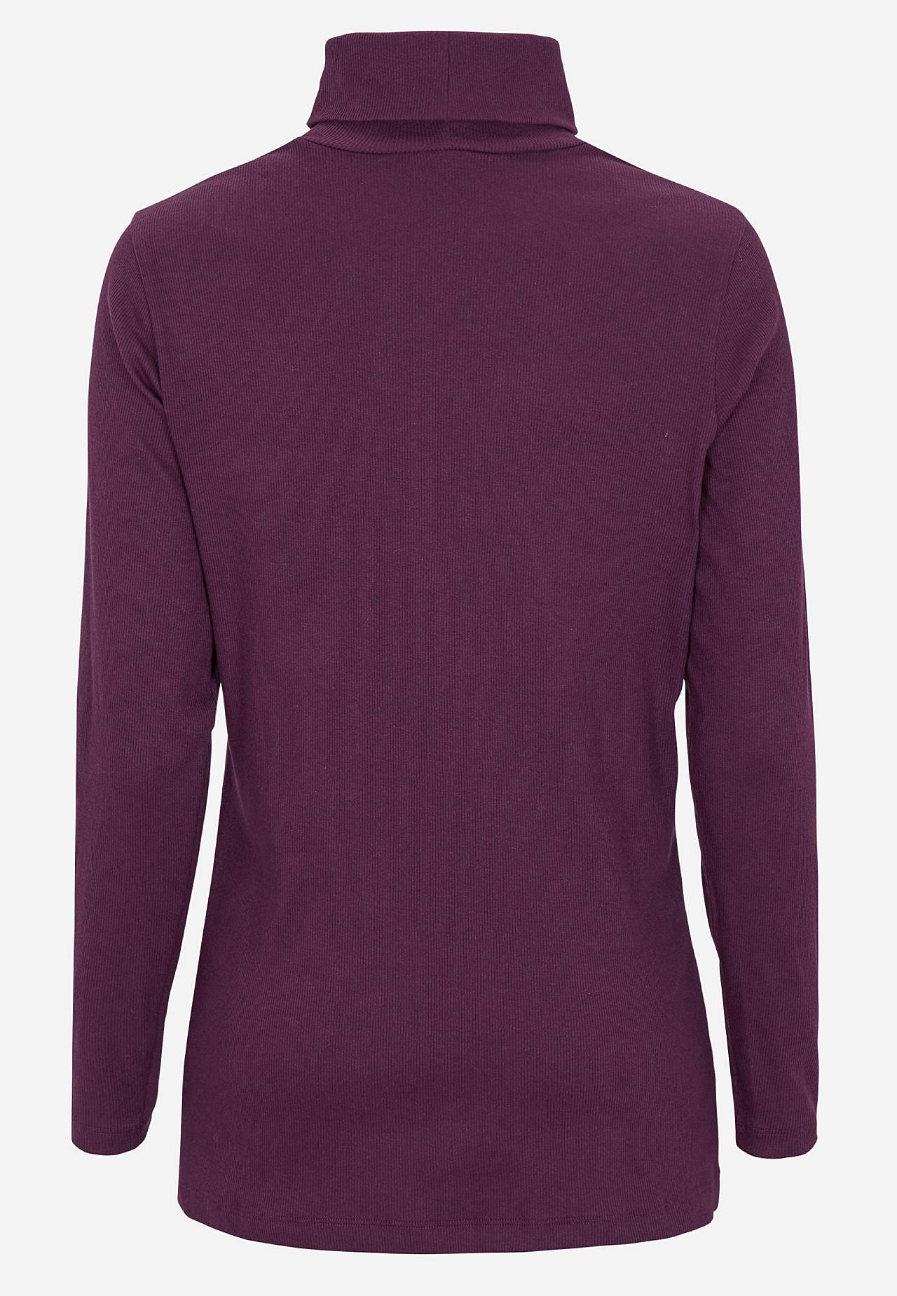 Ribbet turtleneck trøje i økologisk bomuld