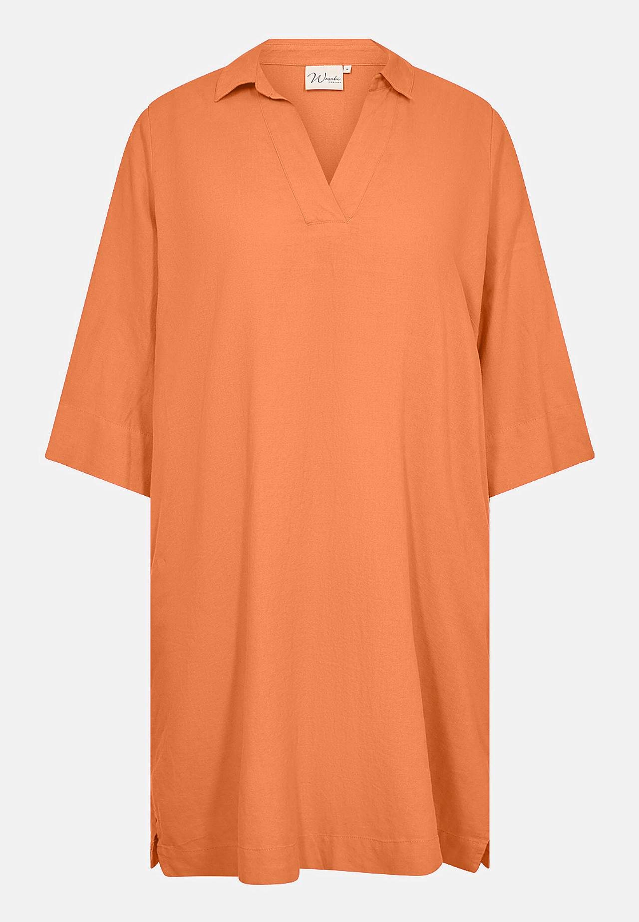 Ensfarvet kjole i hørblanding