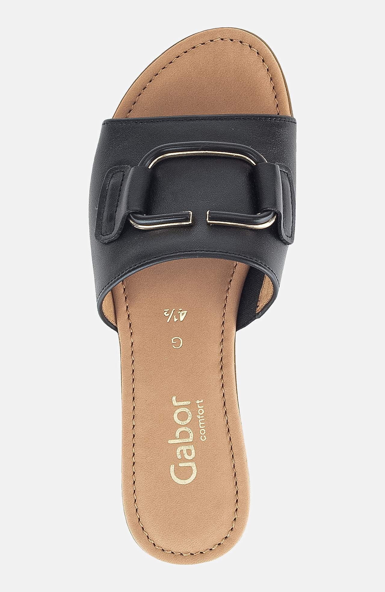 Lædersandal med metaldetalje