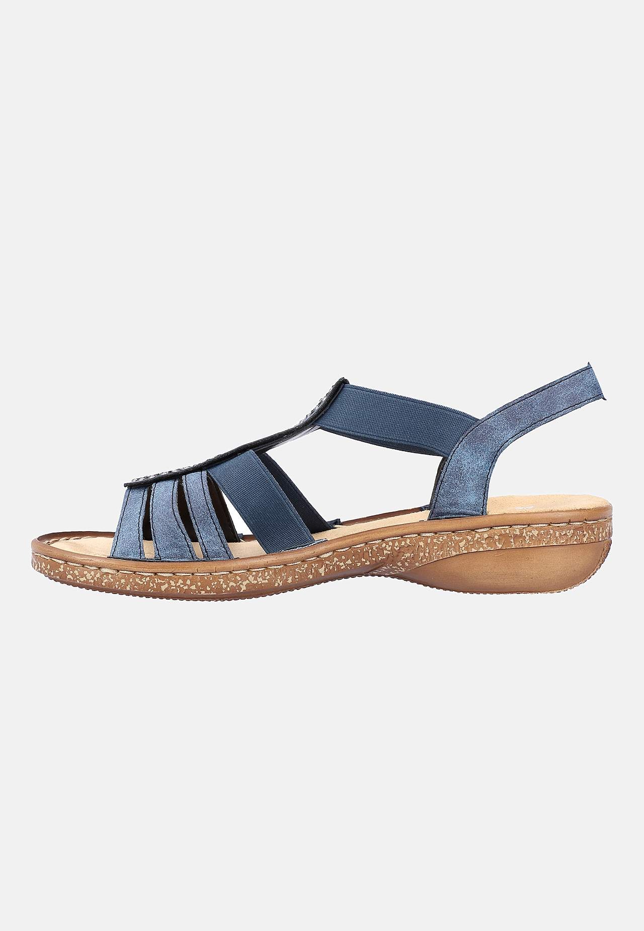 Sandal med remme og smukke, dekorative sten