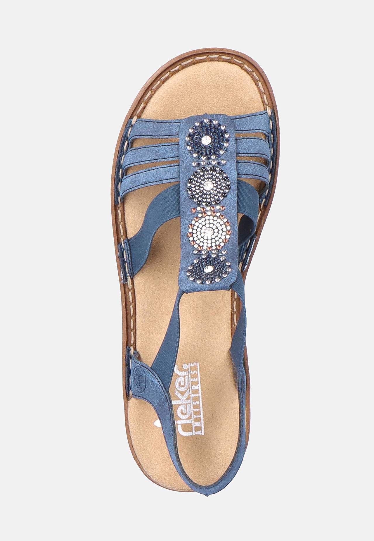 Sandal med remme og smukke, dekorative sten