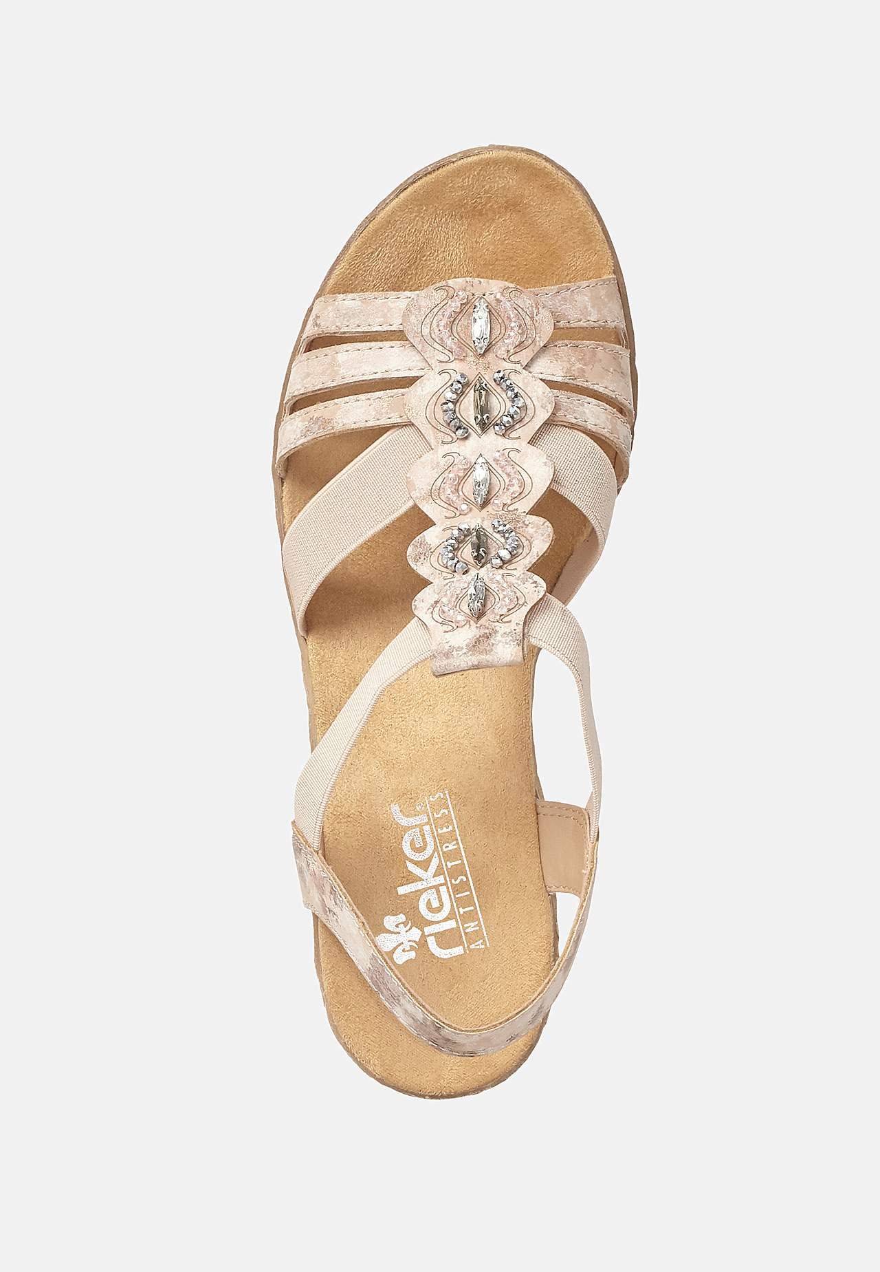 Sandal med hæl med elastikremme