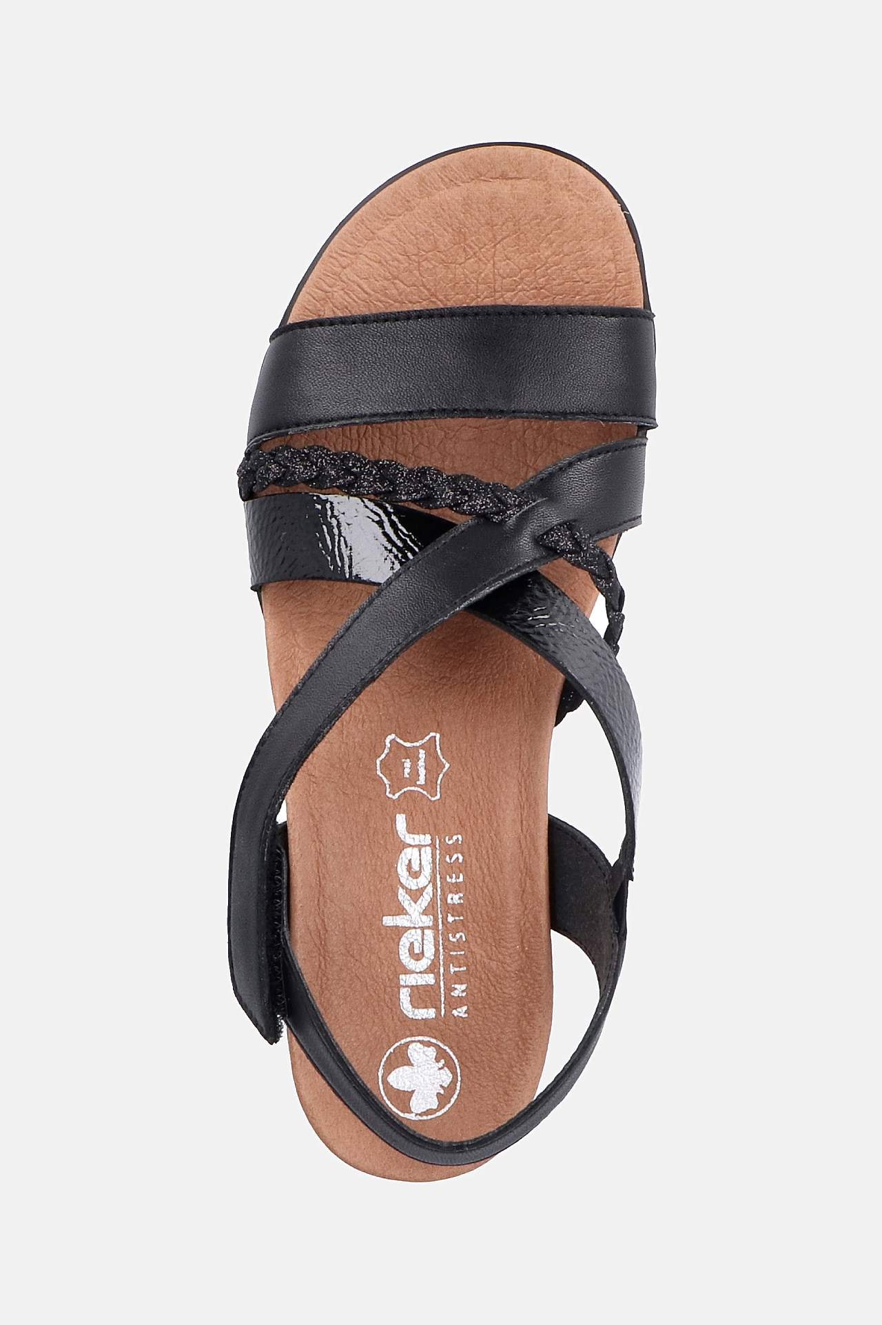 Sandal med sorte remme