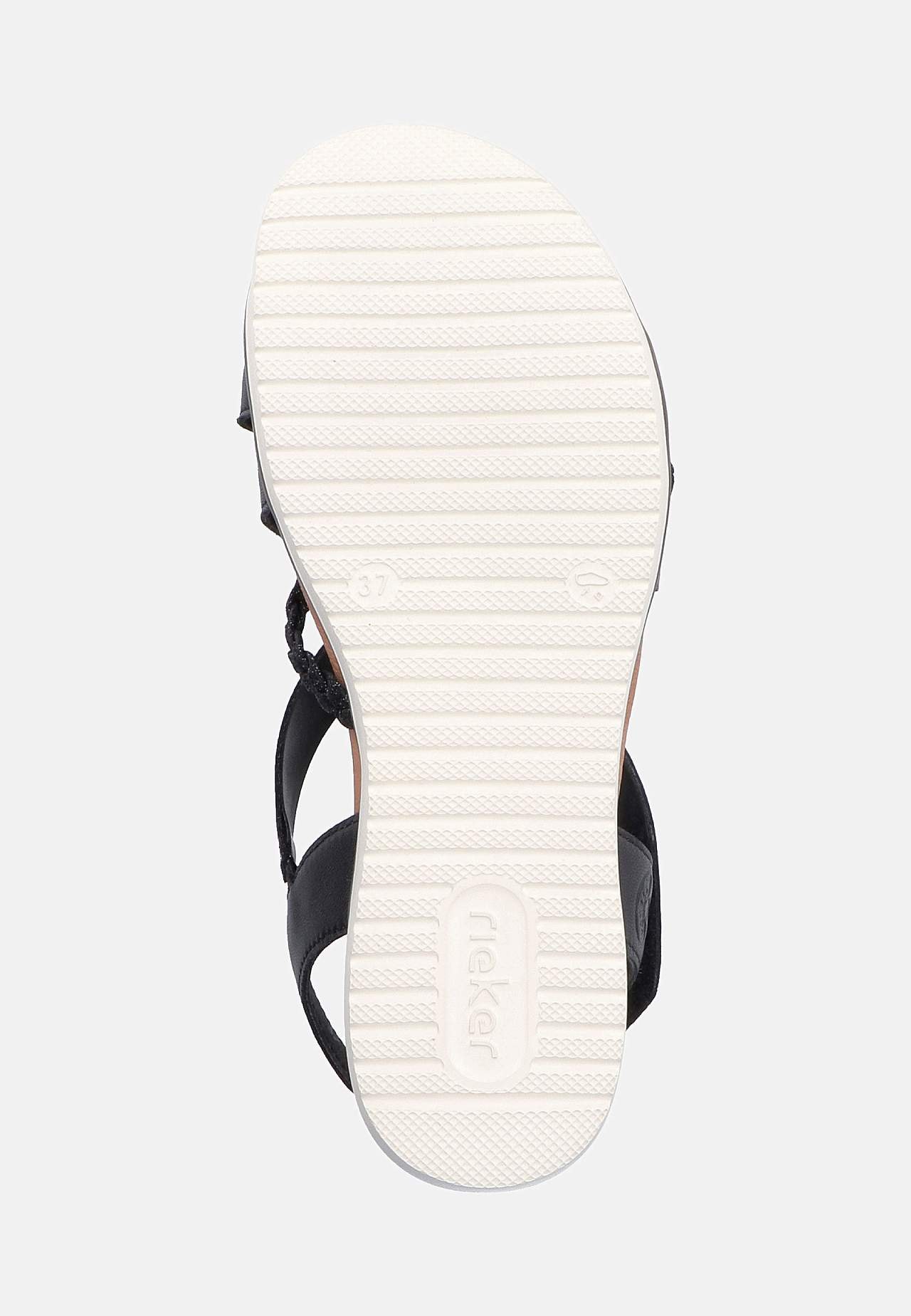 Sandal med sorte remme