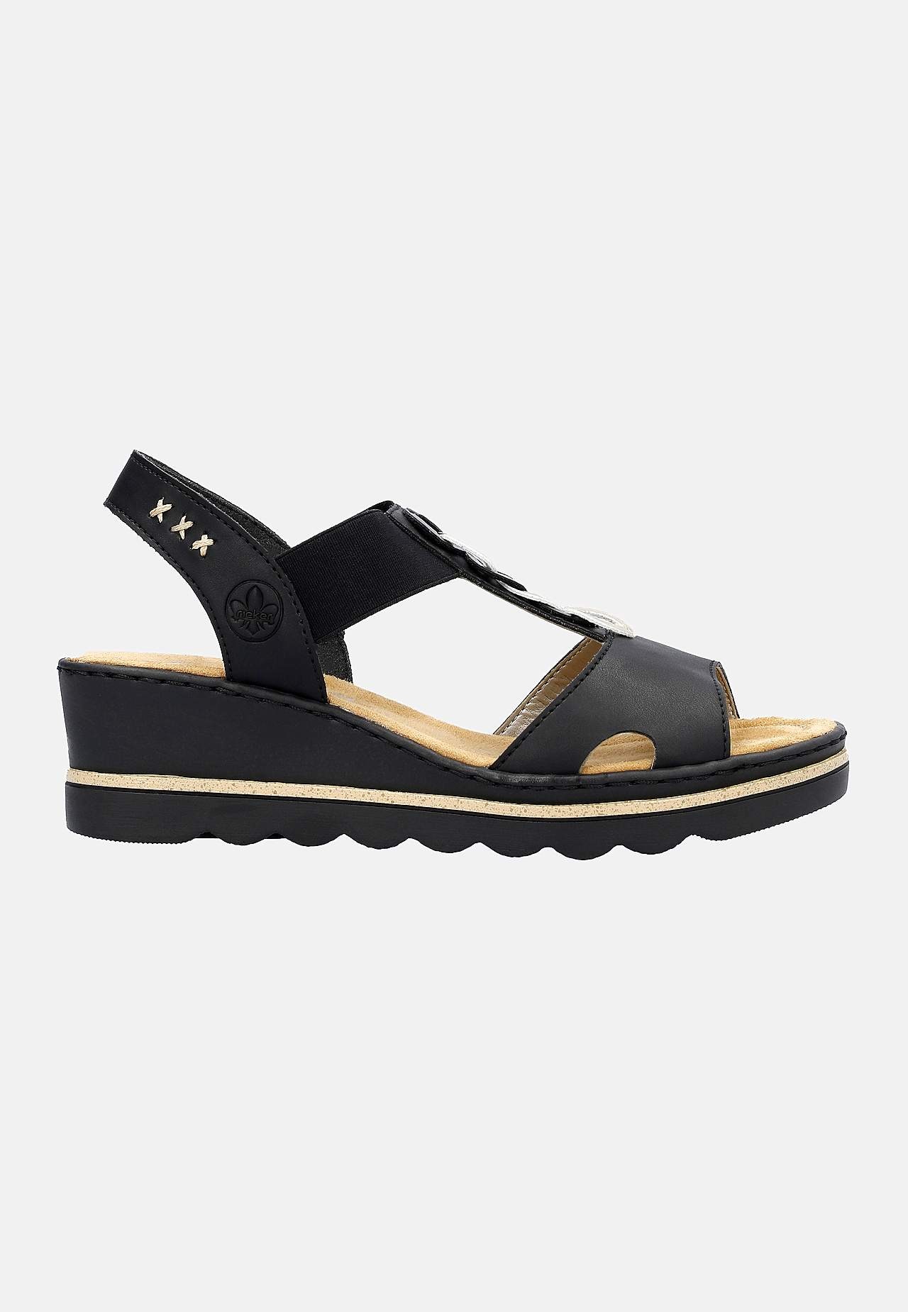 Sandal med hæl med wedgehæl