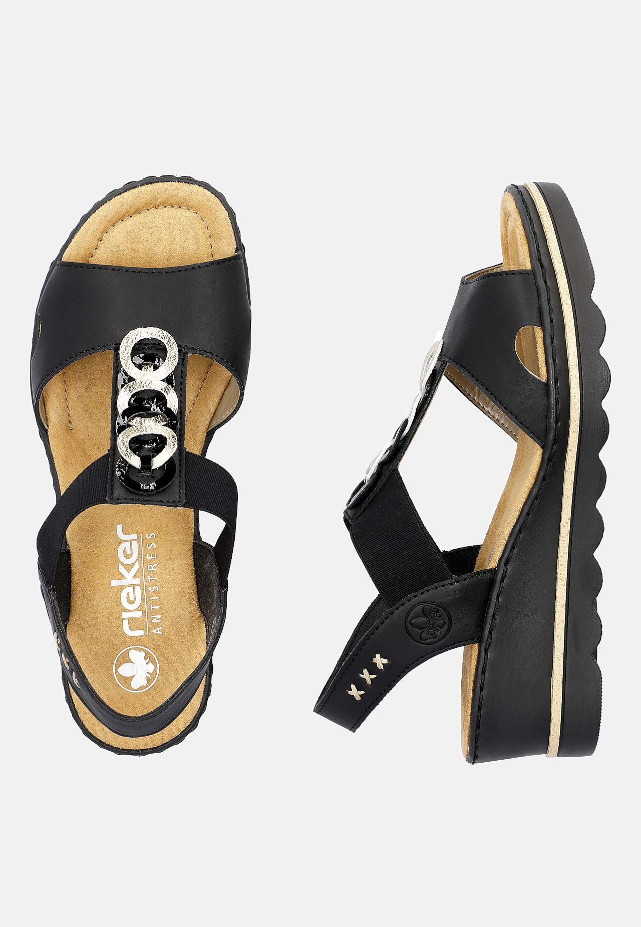 Sandal med hæl med wedgehæl