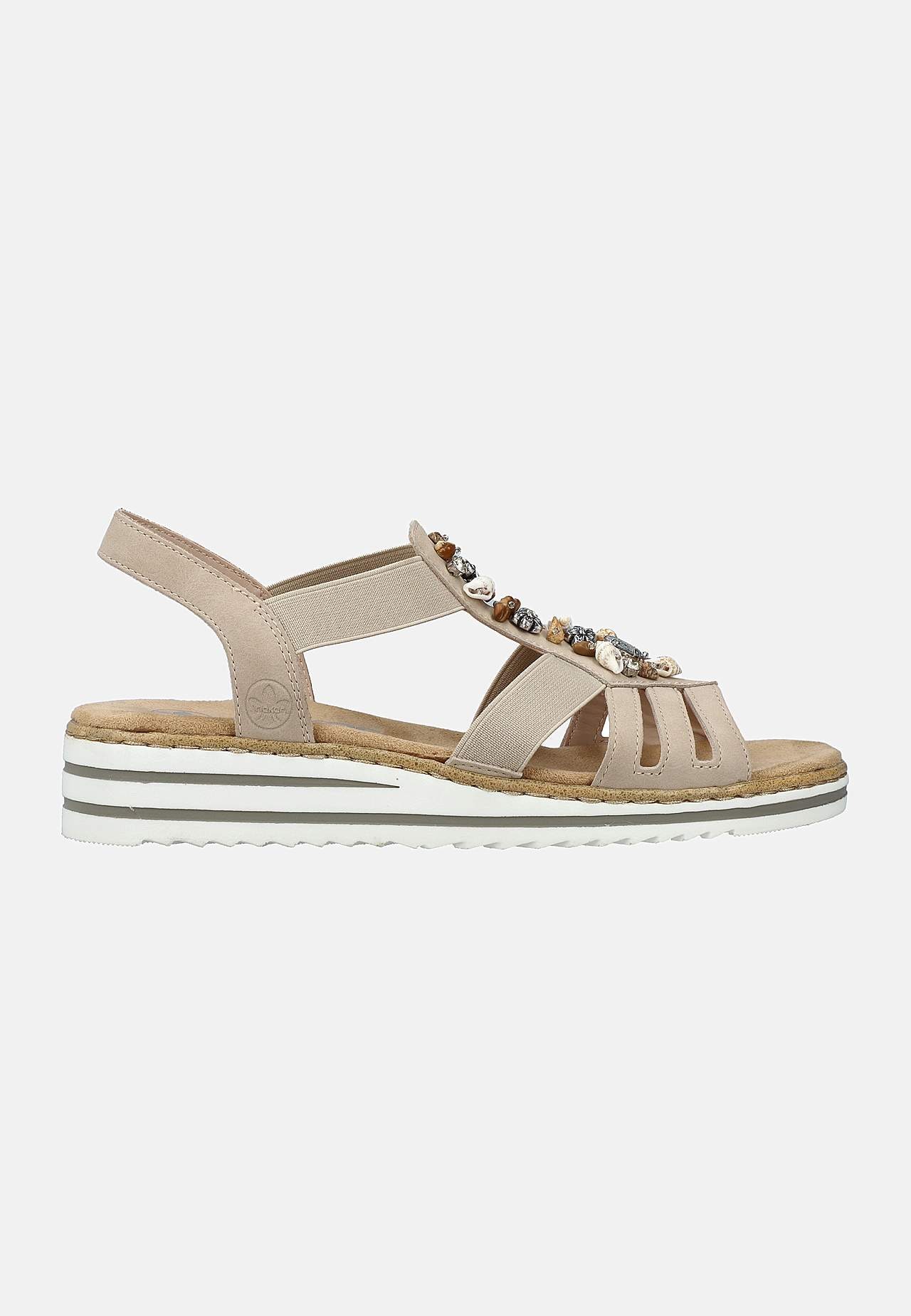 Sandal med dekorative skaller og sten