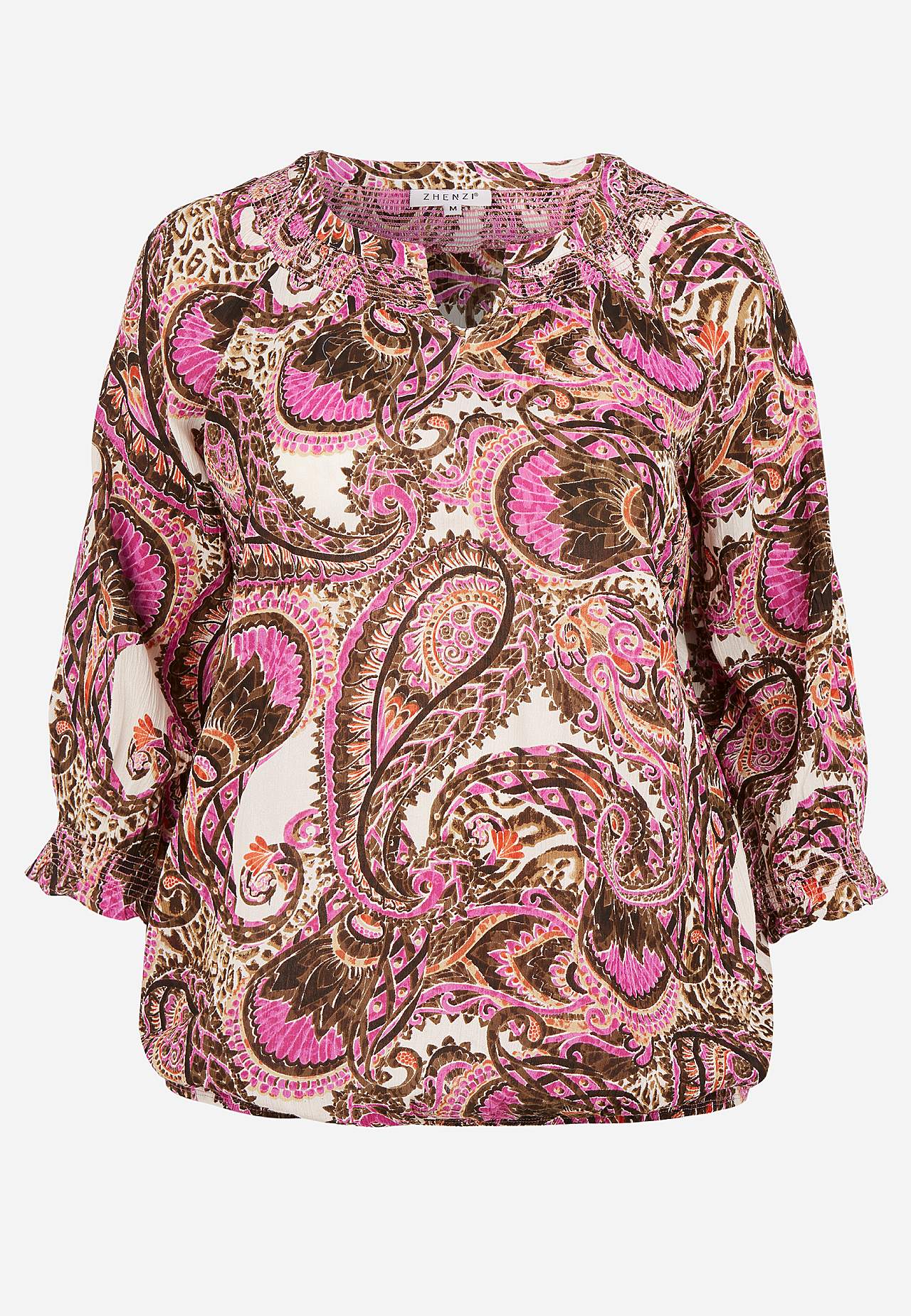 Mønstret bluse med crepe kvalitet