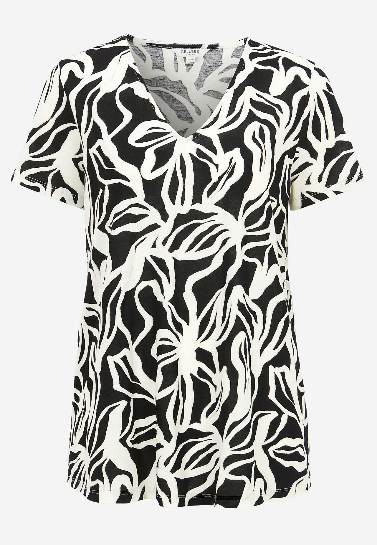 Blød jerseytop med v-udskæring