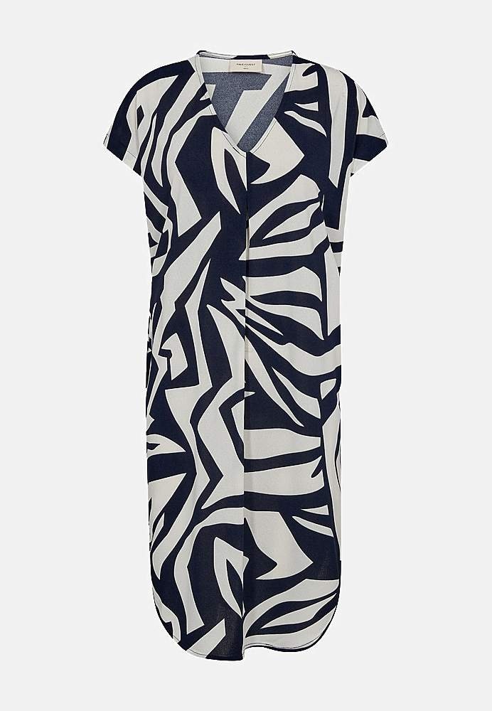 Mønstret jerseykjole med lommer