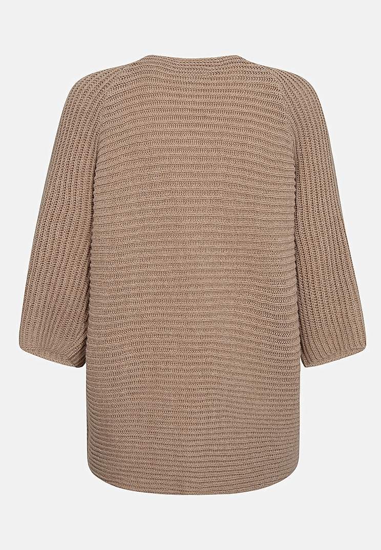 Strikket cardigan med trekvartærme