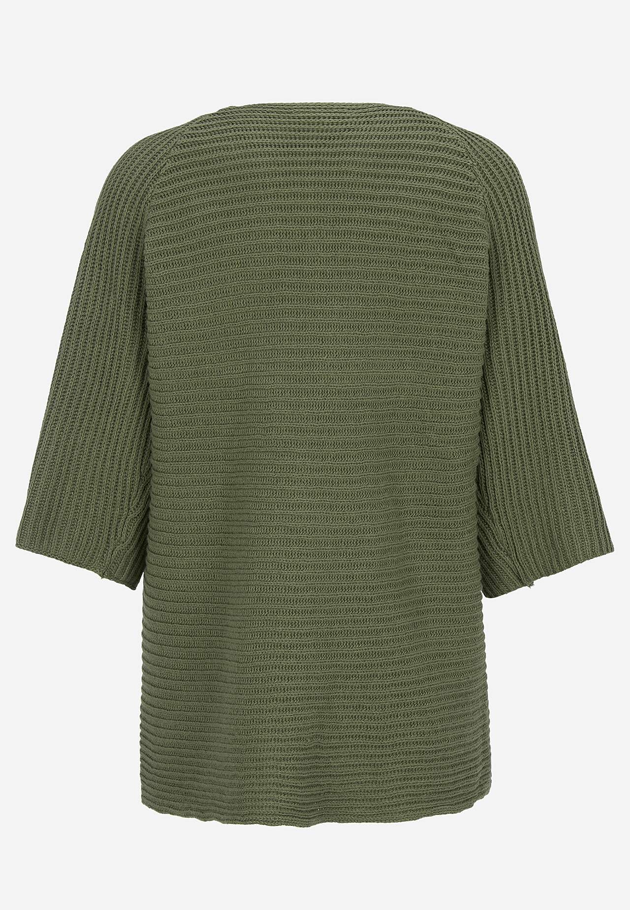 Strikket cardigan med trekvartærme
