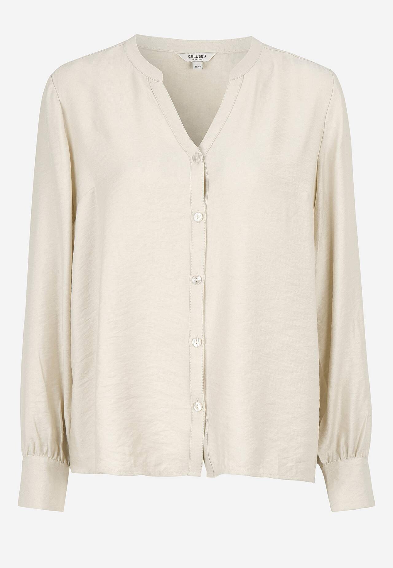 Vævet bluse med knapper