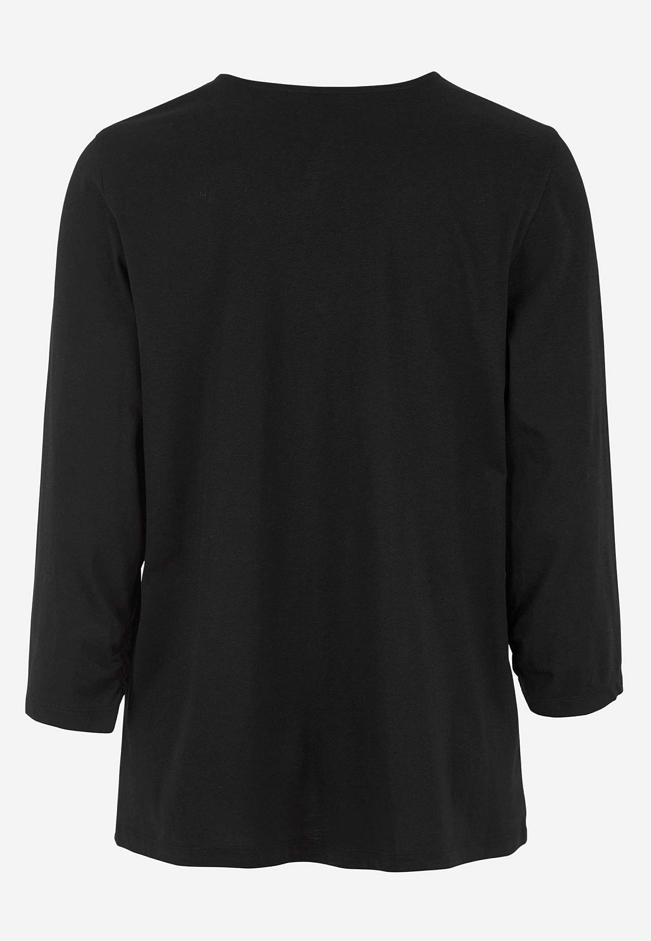Jerseytop med rynkedetaljer