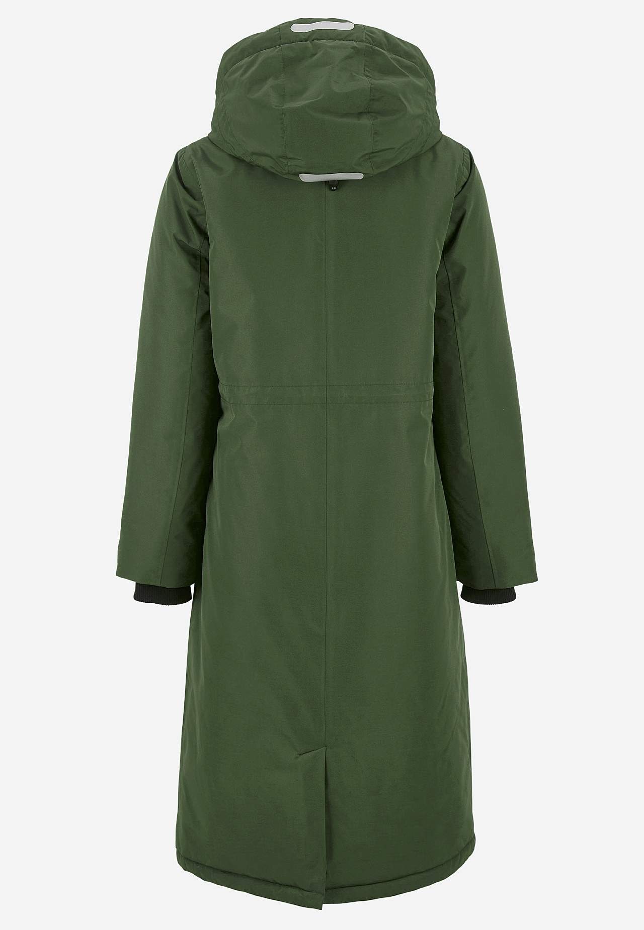 Funktionel, varmt foret, lang parka