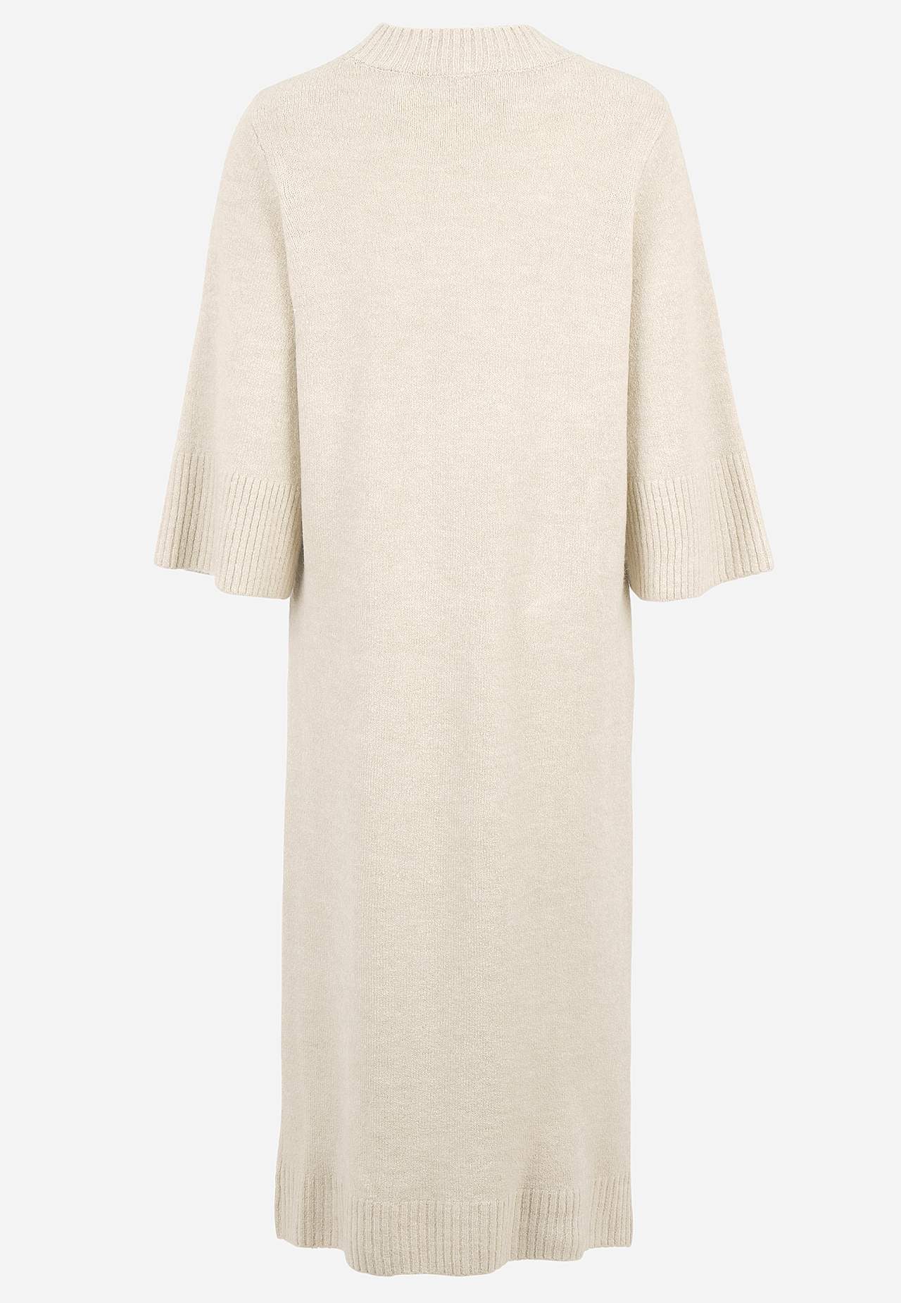 Strikket kjole med høj slids