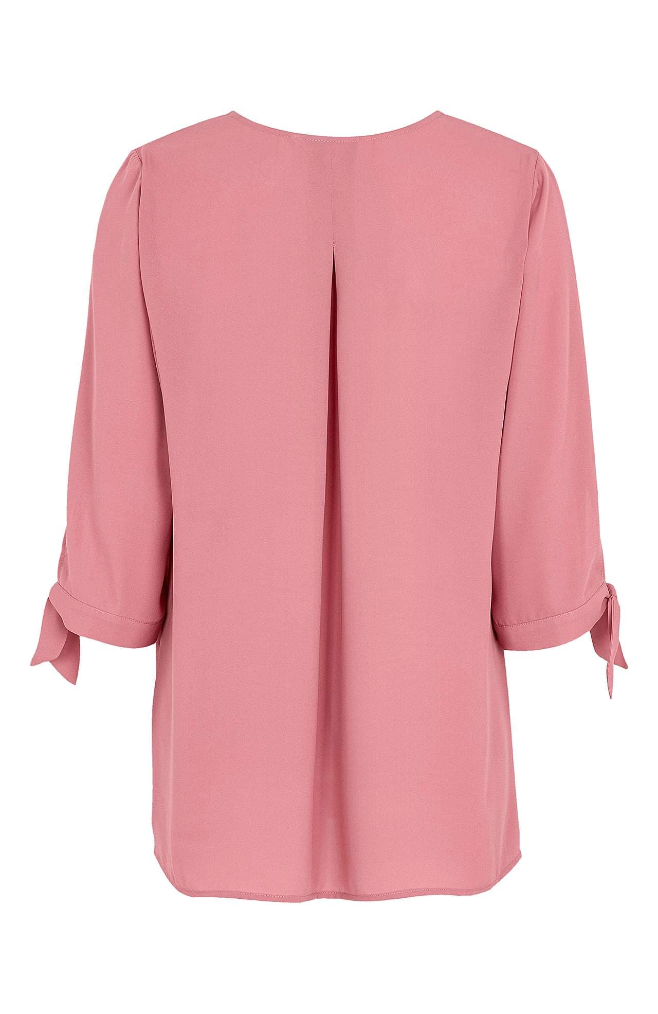 Vævet bluse med 3/4-lange ærmer