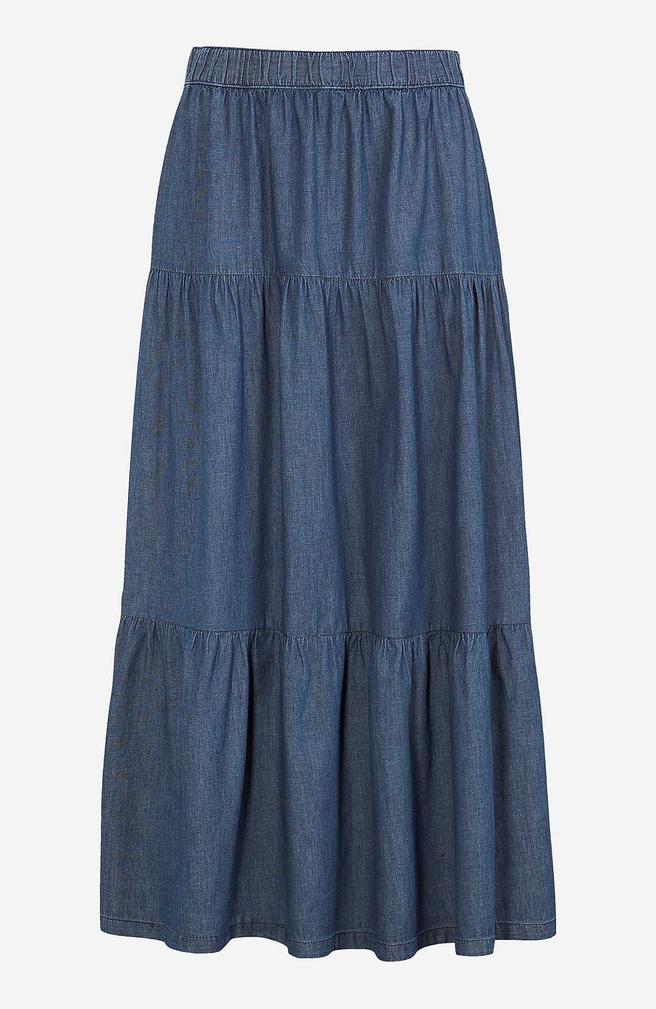 Volantnederdel i denim