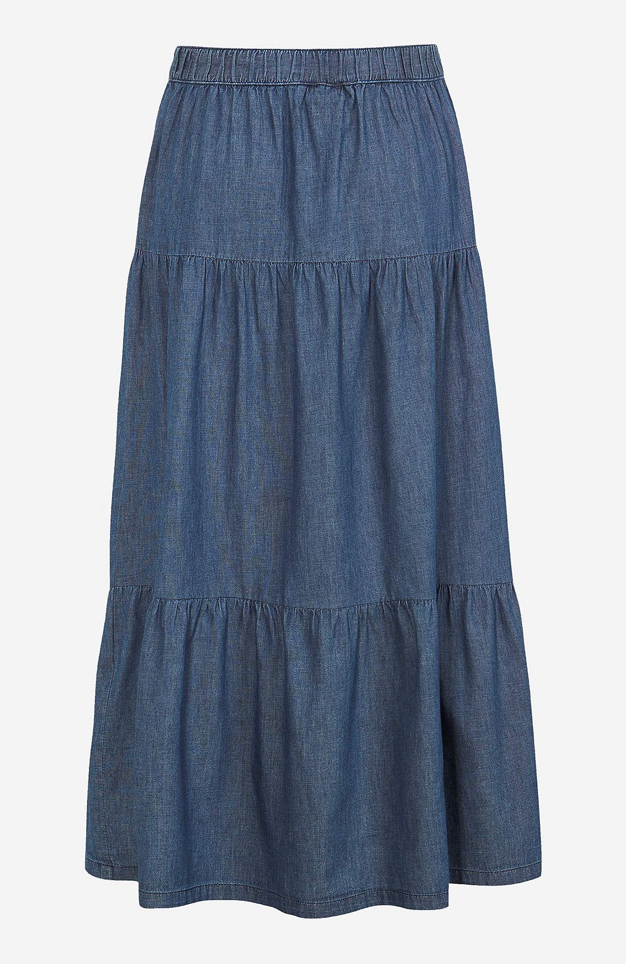 Volantnederdel i denim