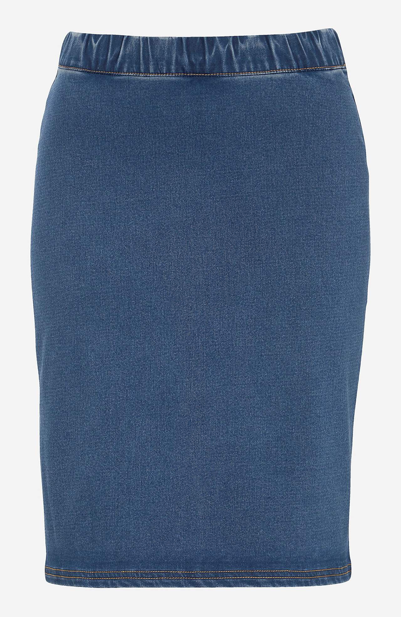 Denimnederdel i blød jersey