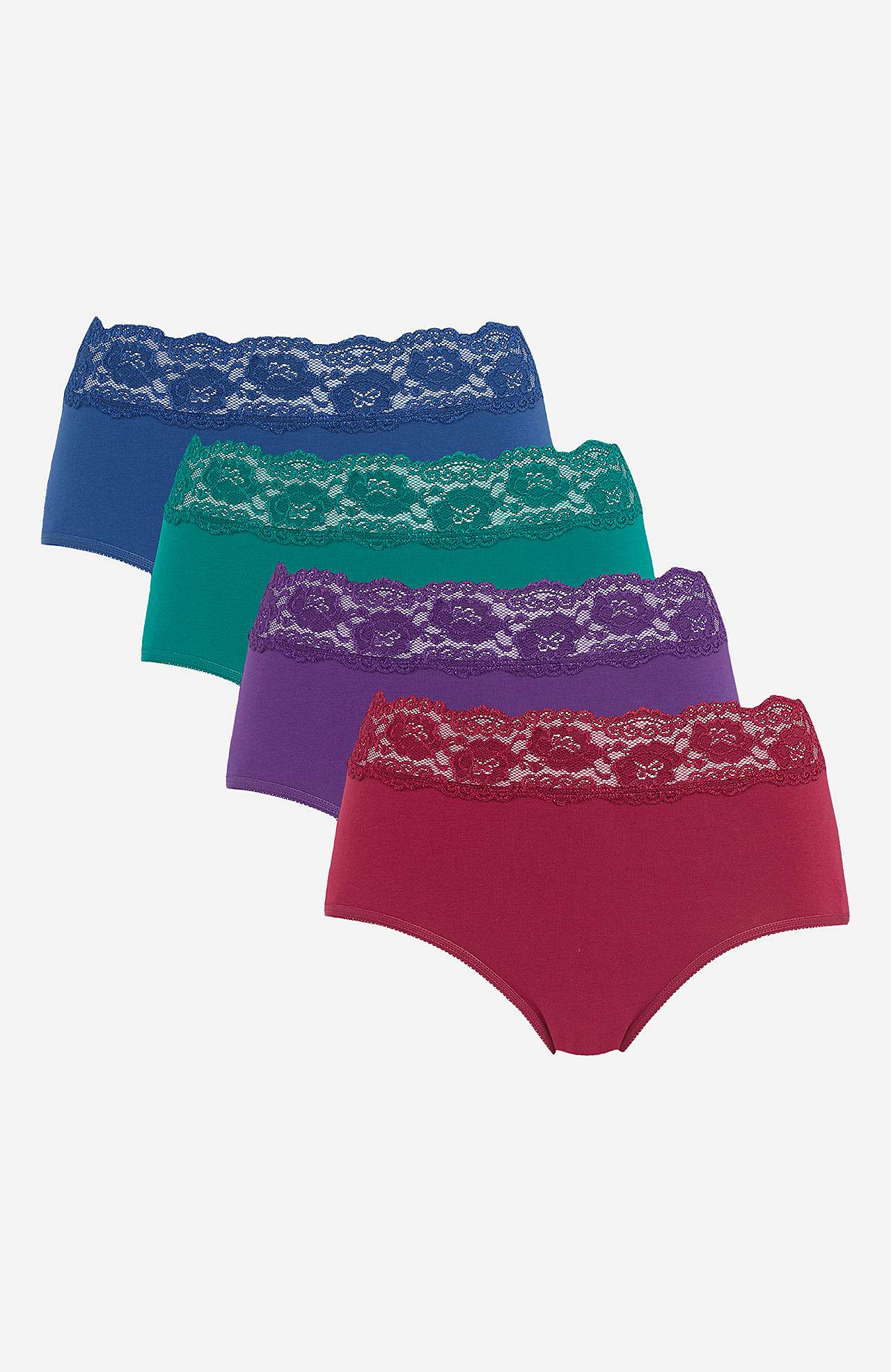 Miditrusse i bomuld 4-pack