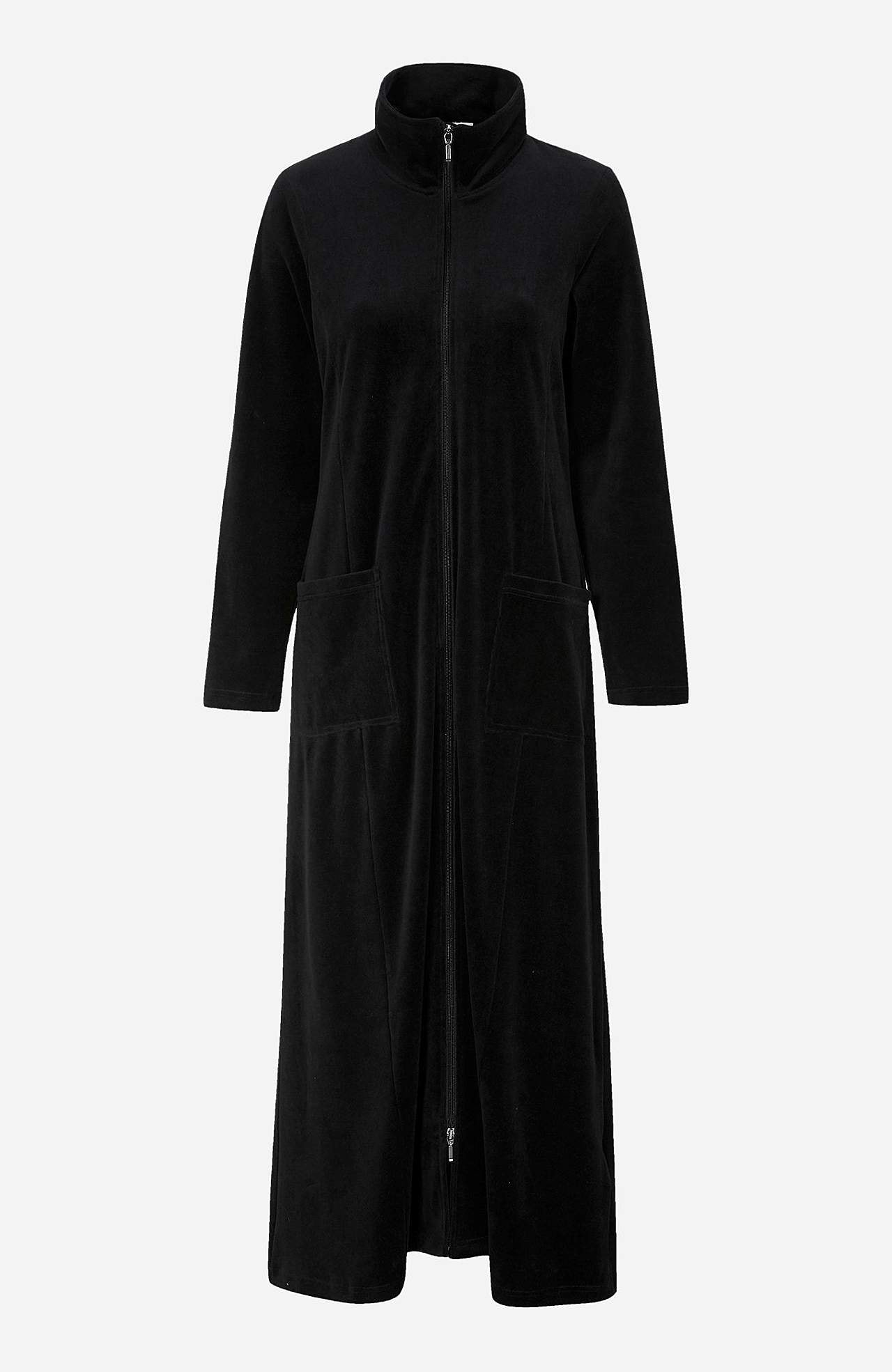Velour, lang morgenkåbe