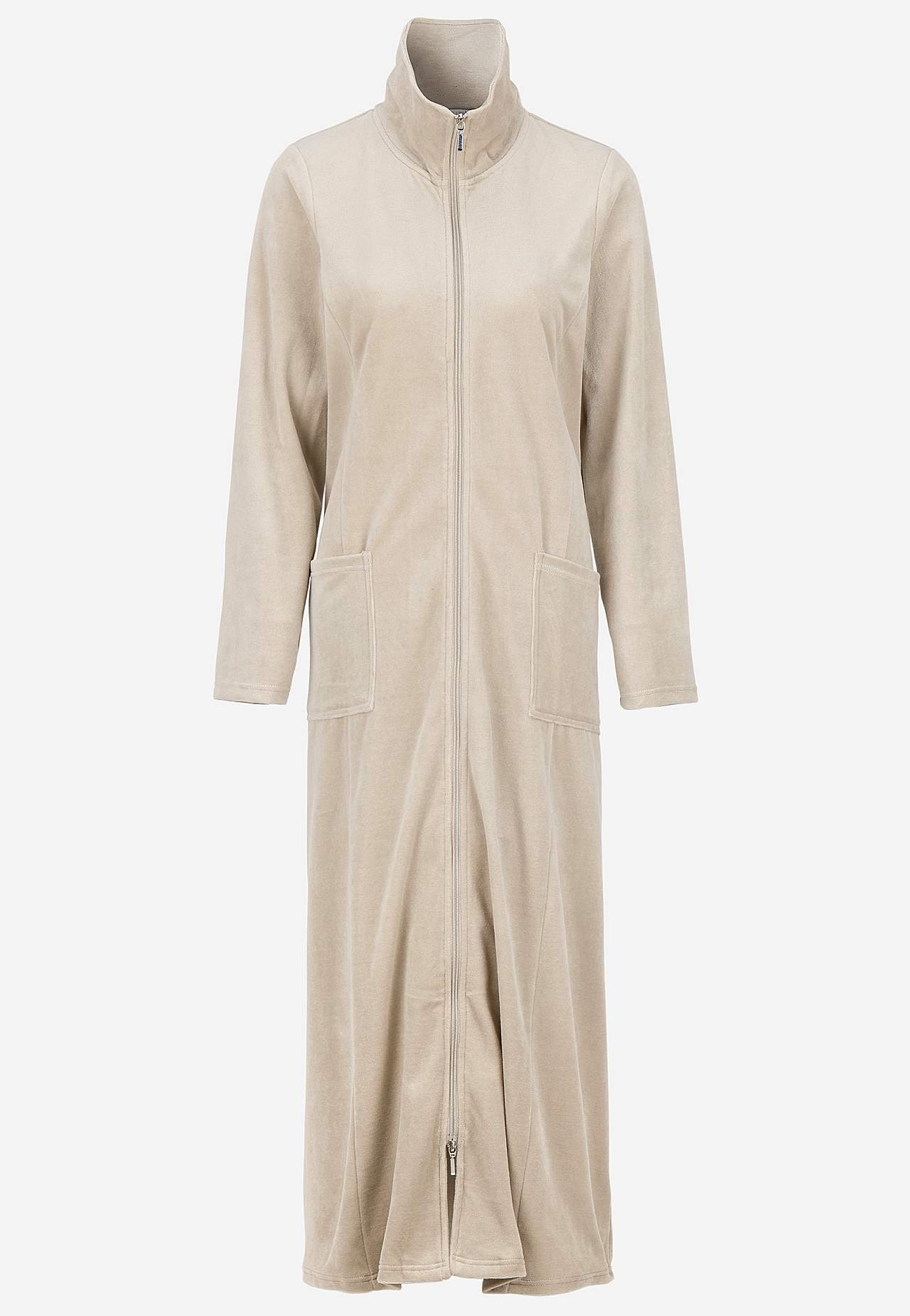 Velour, lang morgenkåbe