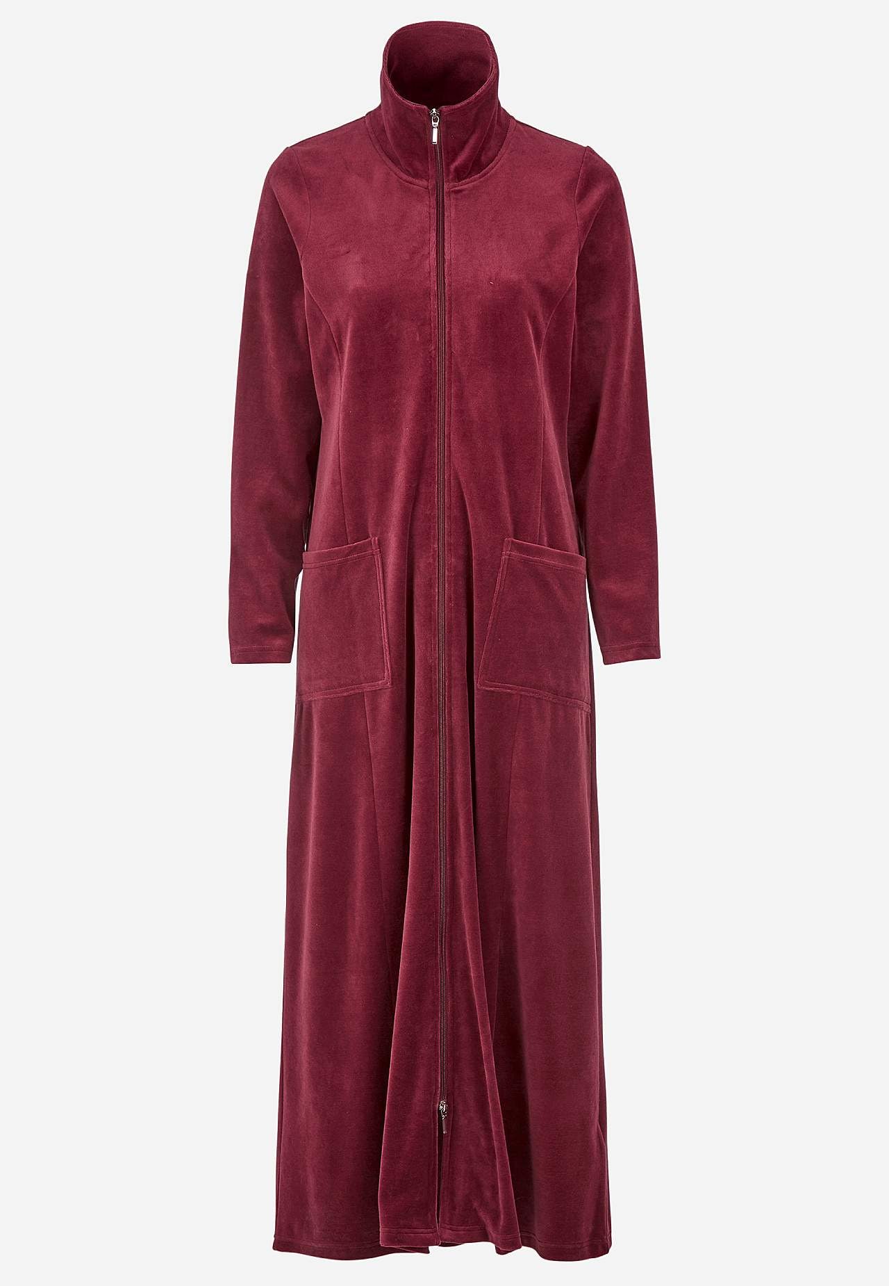 Velour, lang morgenkåbe Wilma