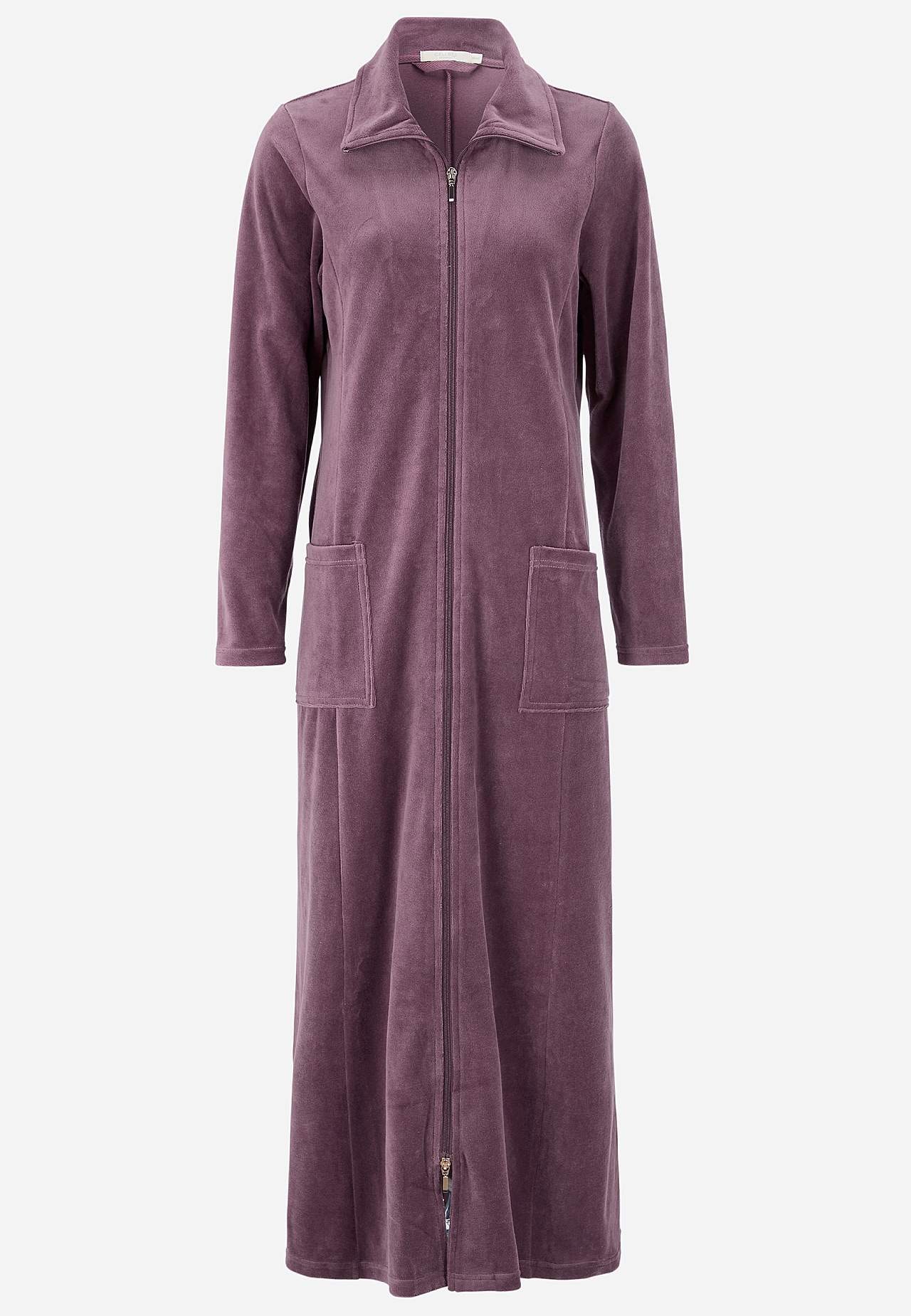 Velour, lang morgenkåbe Wilma