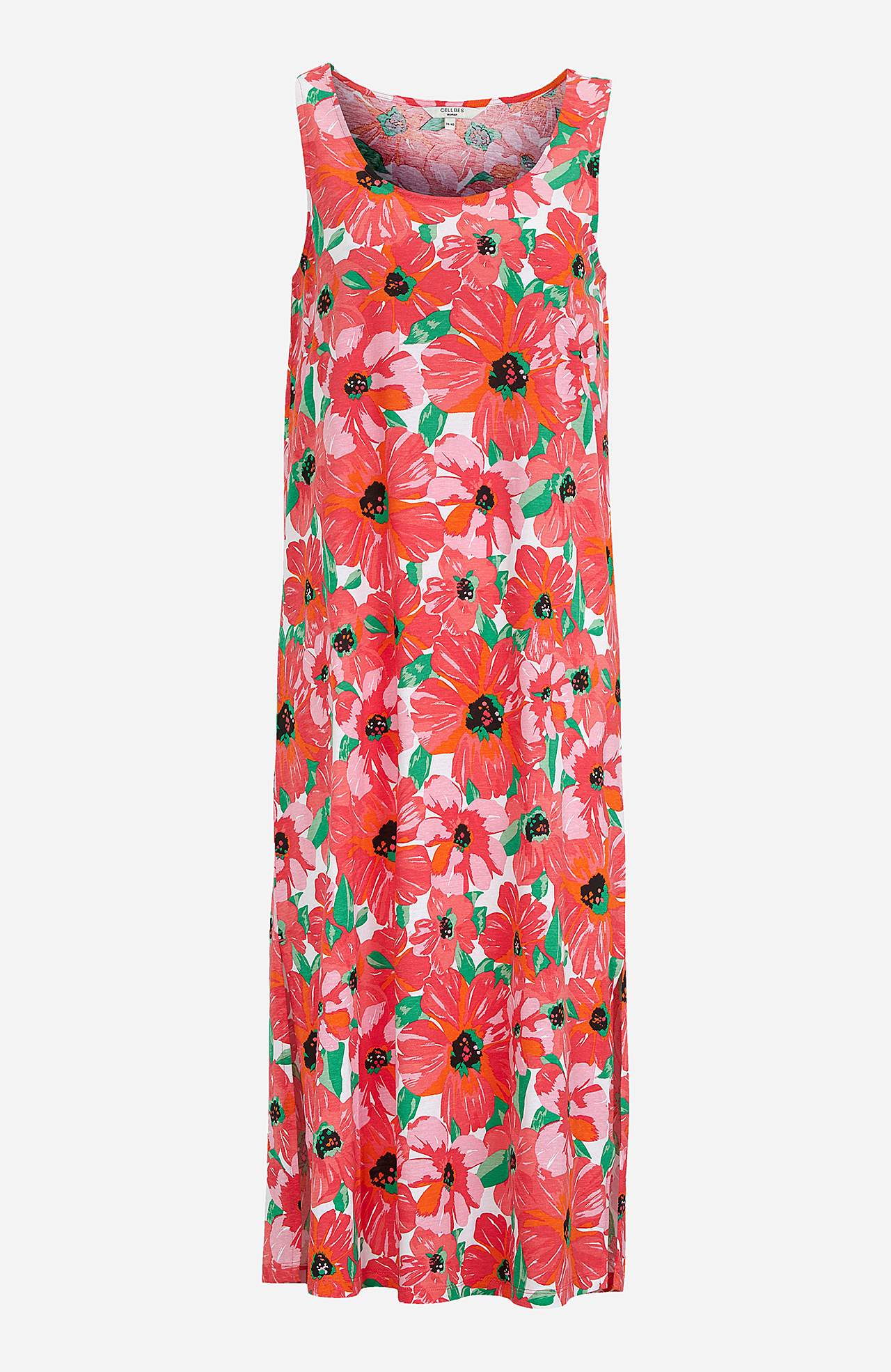 Lang, mønstret jerseykjole