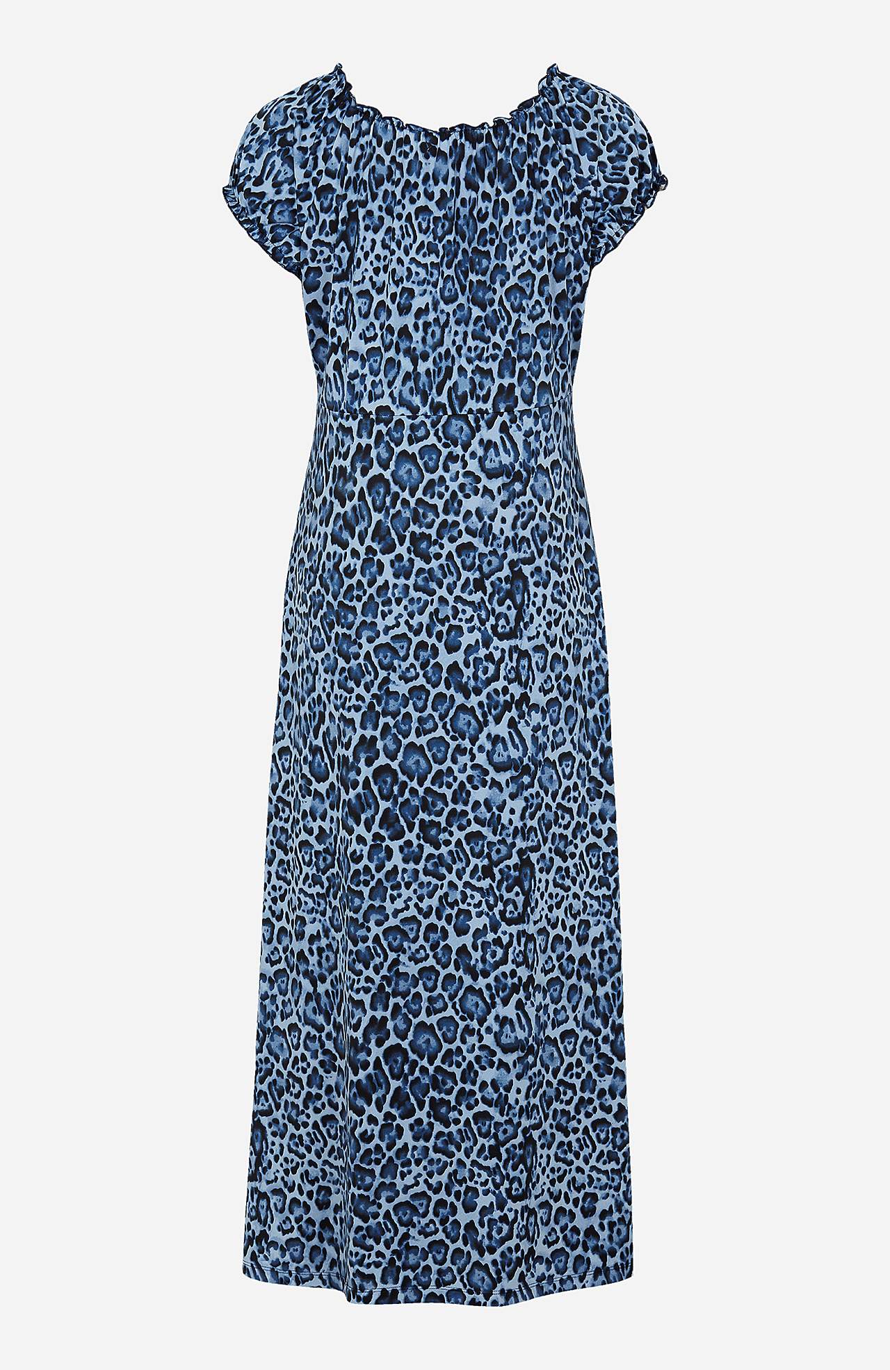 Lang, mønstret off-shoulder-kjole