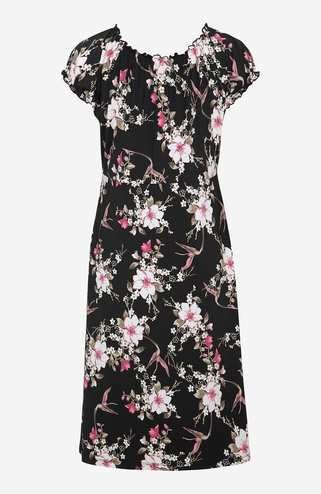Mønstret off-shoulder-kjole