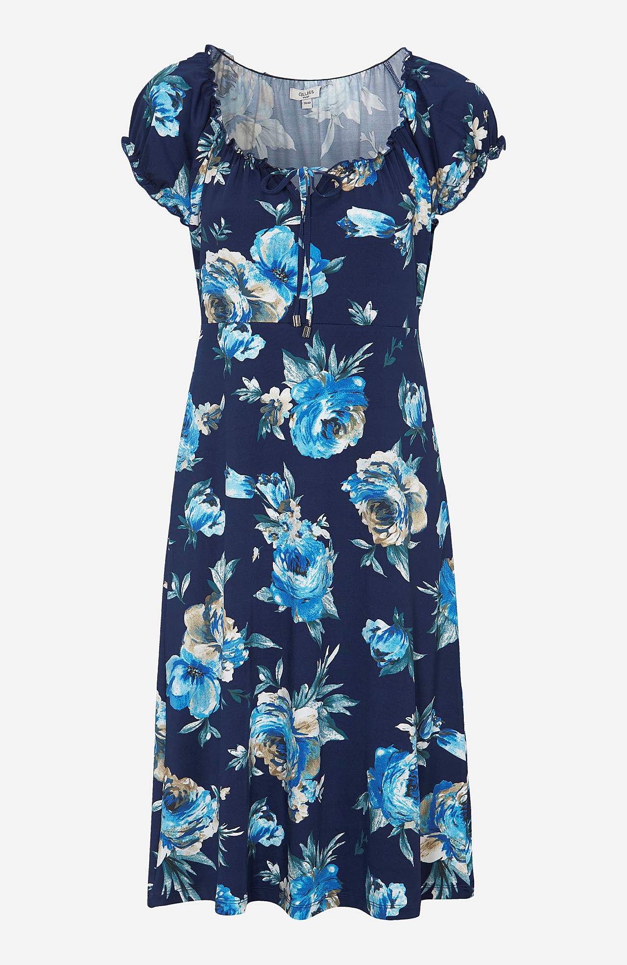Mønstret off-shoulder-kjole