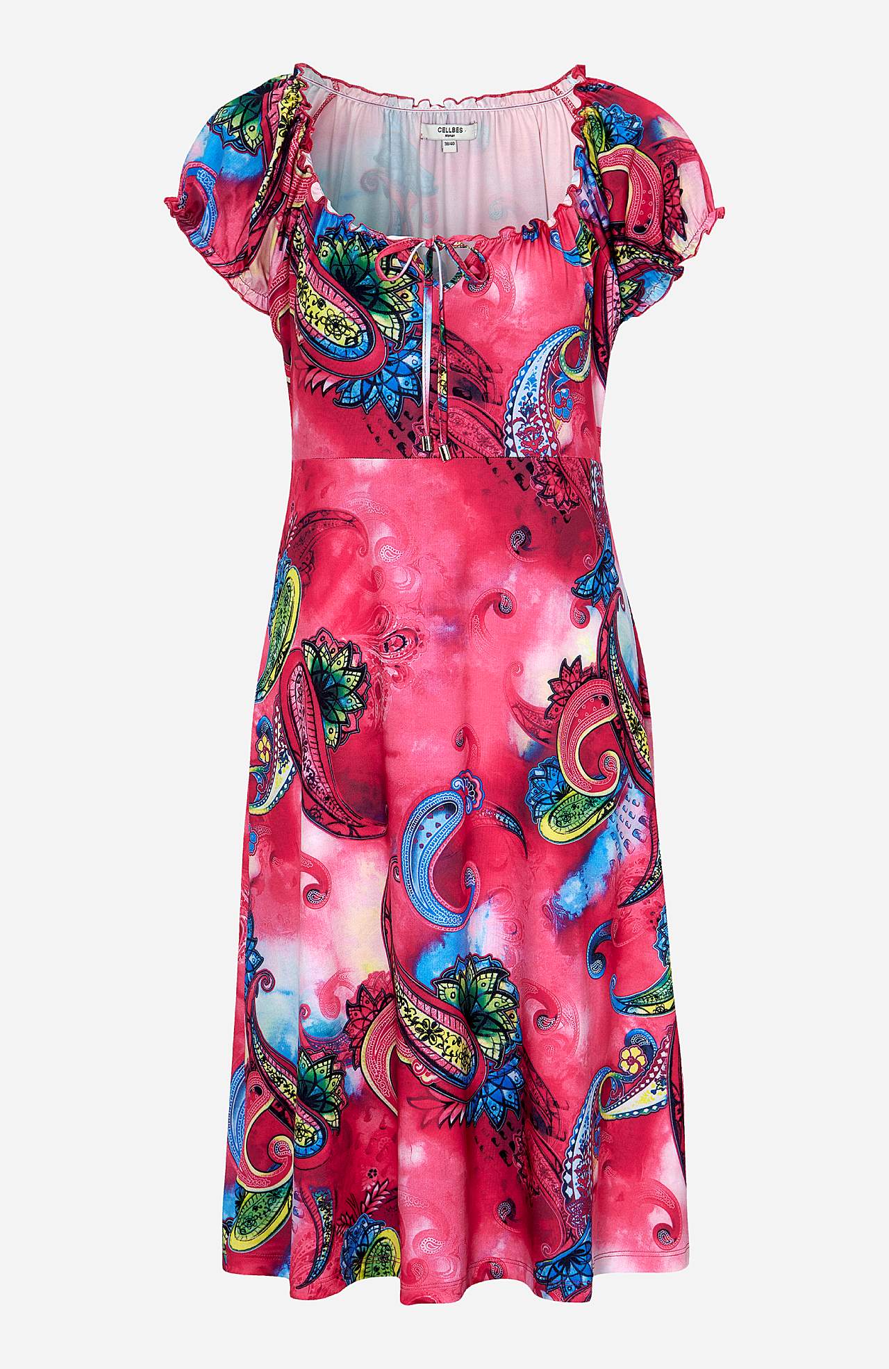Mønstret off-shoulder-kjole